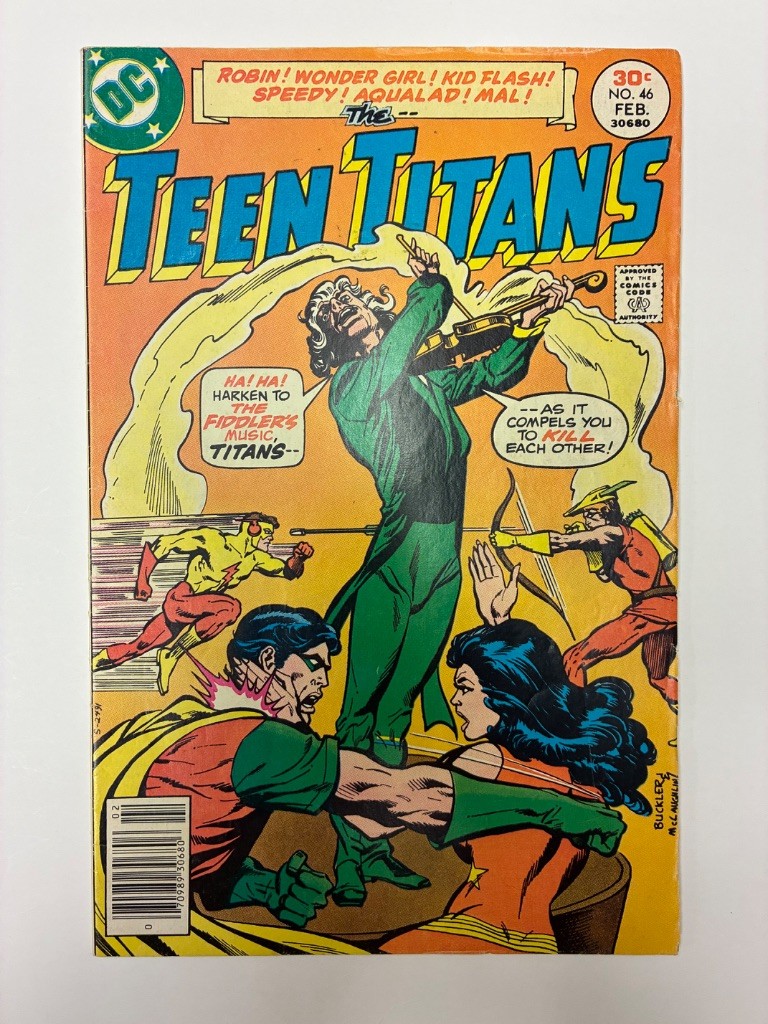 Teen Titans #46 (DC Comics, Feb 1977) Bronze Age The Fiddler Newsstand Comic