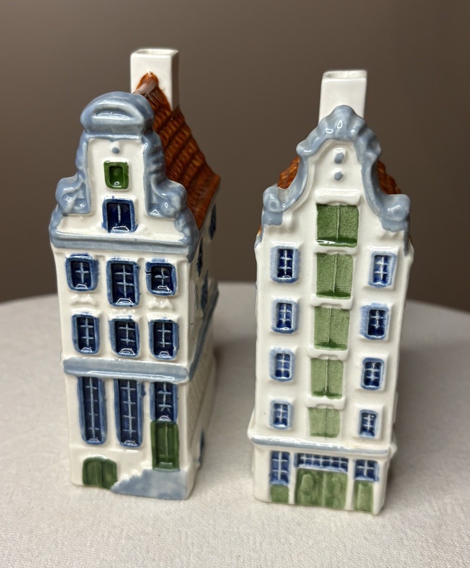 Vtg Amsterdam Herengracht H91 H63 Royal Goedewaagen Delft Holland Ceramic Houses