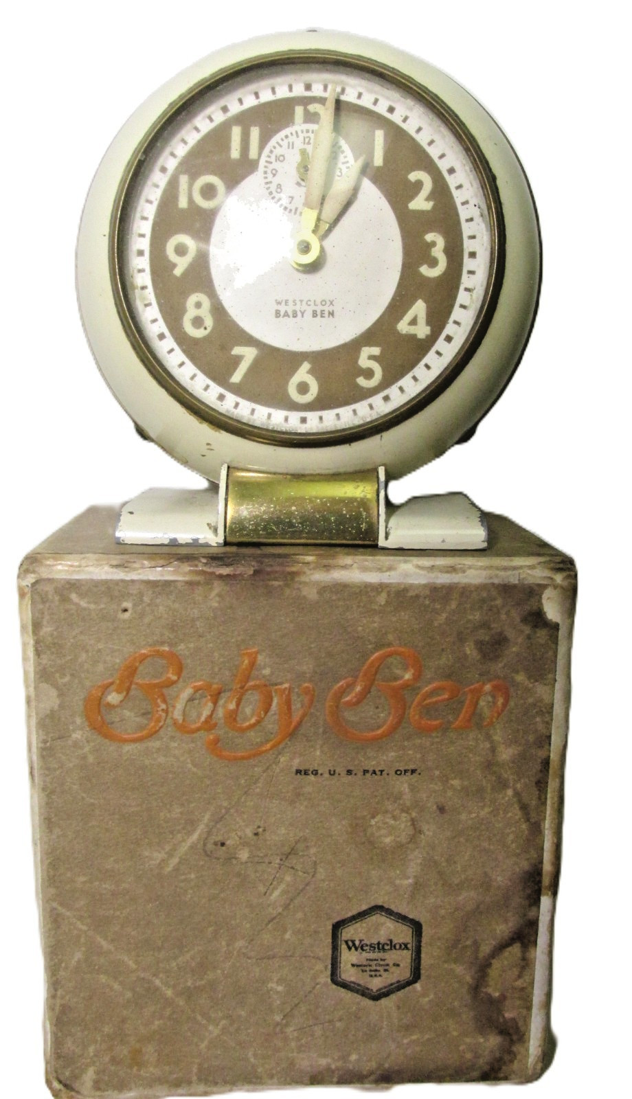 Vintage Westclox Baby Ben Alarm Clock Ivory Circa 1939 Style 5 Working in Box