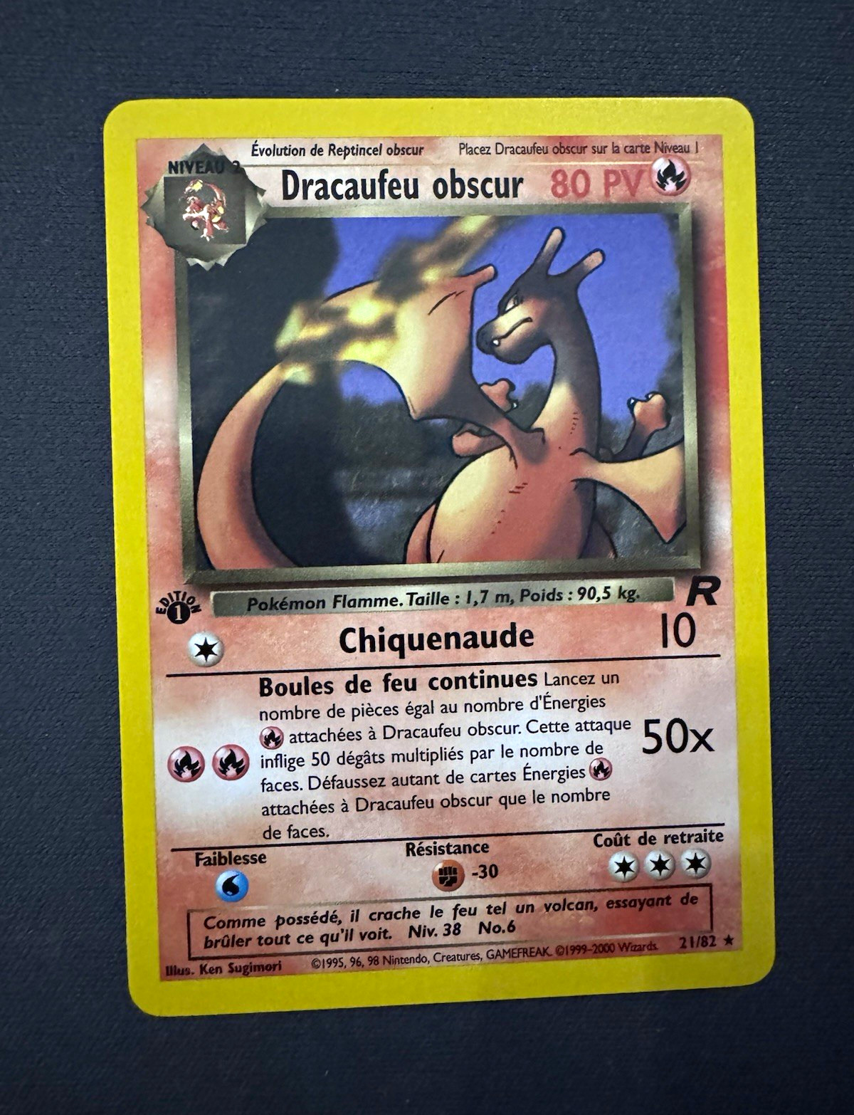 Pokémon TCG Team Rocket Dark Charizard 21/82 French 1st Edition Holo Rare 2000