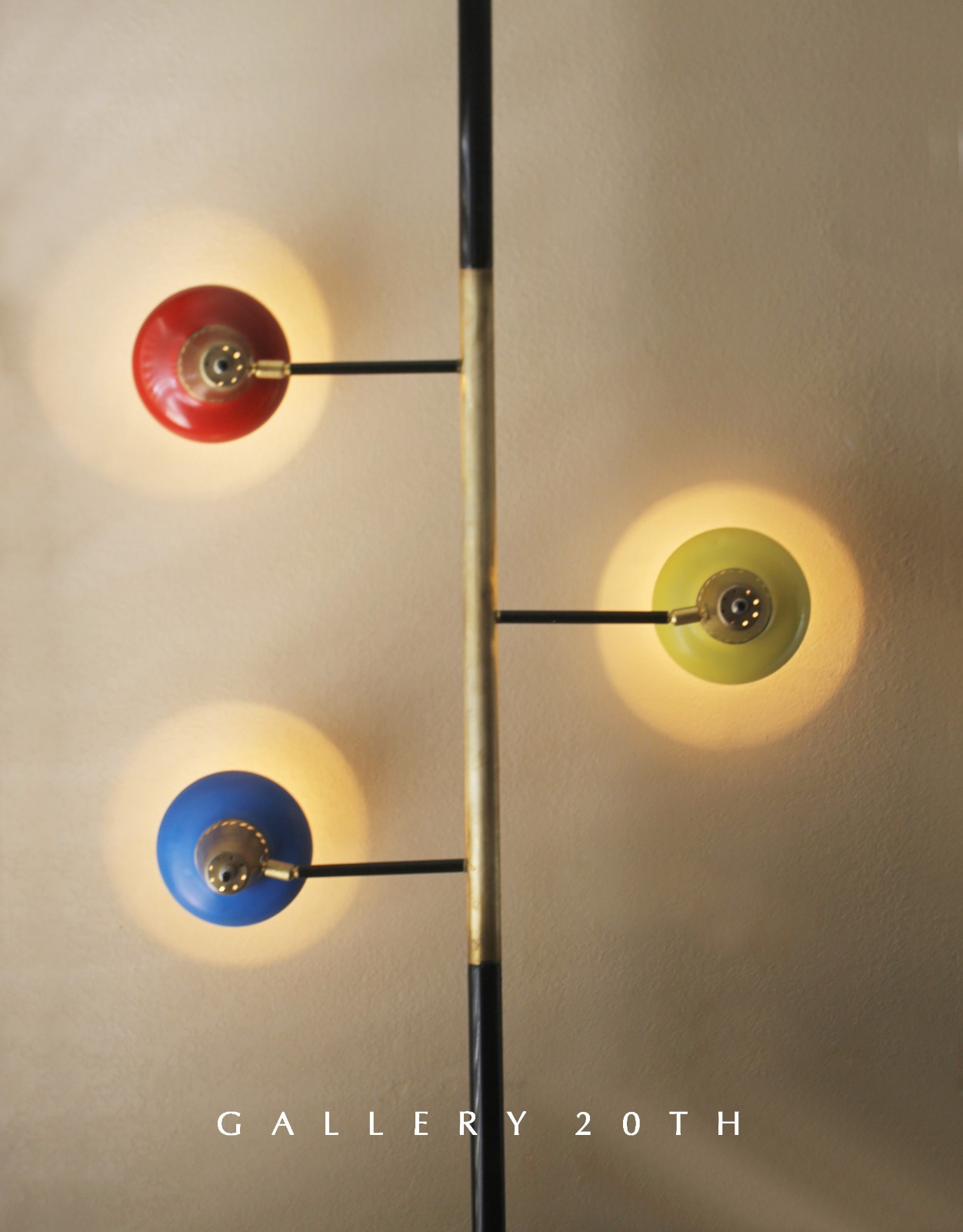 ATOMIC VTG ITALIAN TRIENNALE TENSION POLE LAMP 50S 60S MID CENTURY MODERN BRASS
