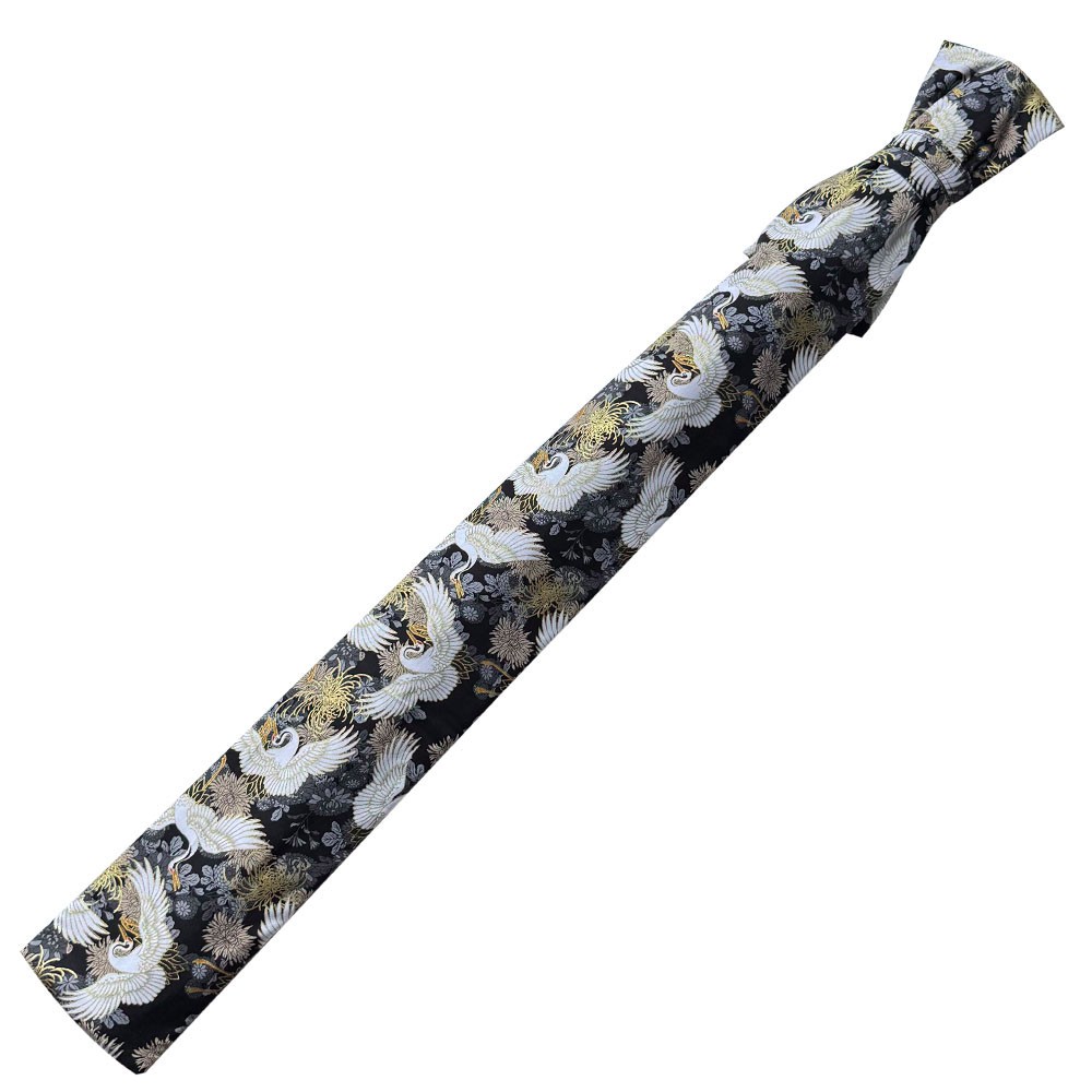 Cotton Japanese Samurai Sword Bag Sack Katana Case Crane Pattern Black 70~200cm