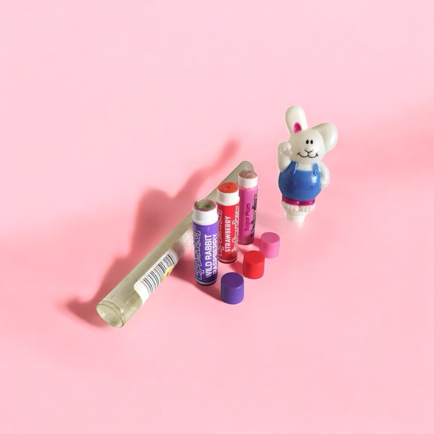 Vintage Bonne Bell Lip Smacker SUGAR PLUM, STRAWBERRY, WILD RABBIT RASPBERRY HTF