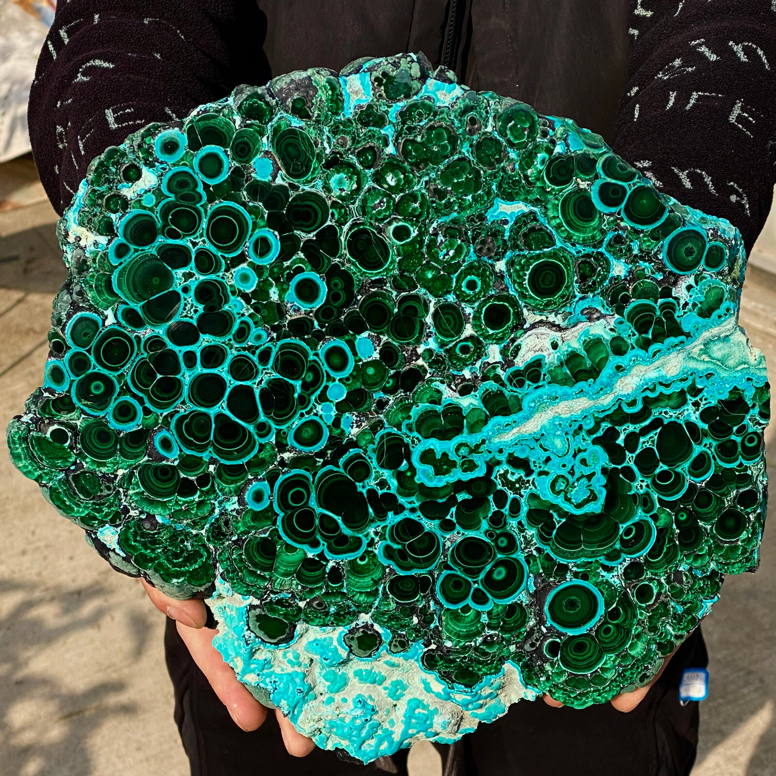 7.33LB  Natural silica Chrysocolla malachite quartz crystal flake mineral specim