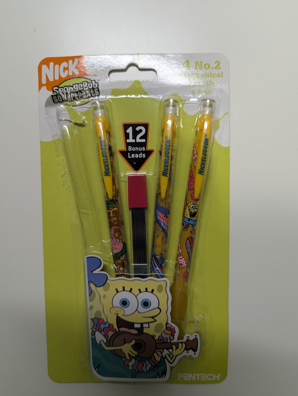 SpongeBob SquarePants 3 Mechanical Pencils 2005 Vintage Pentech Open Box