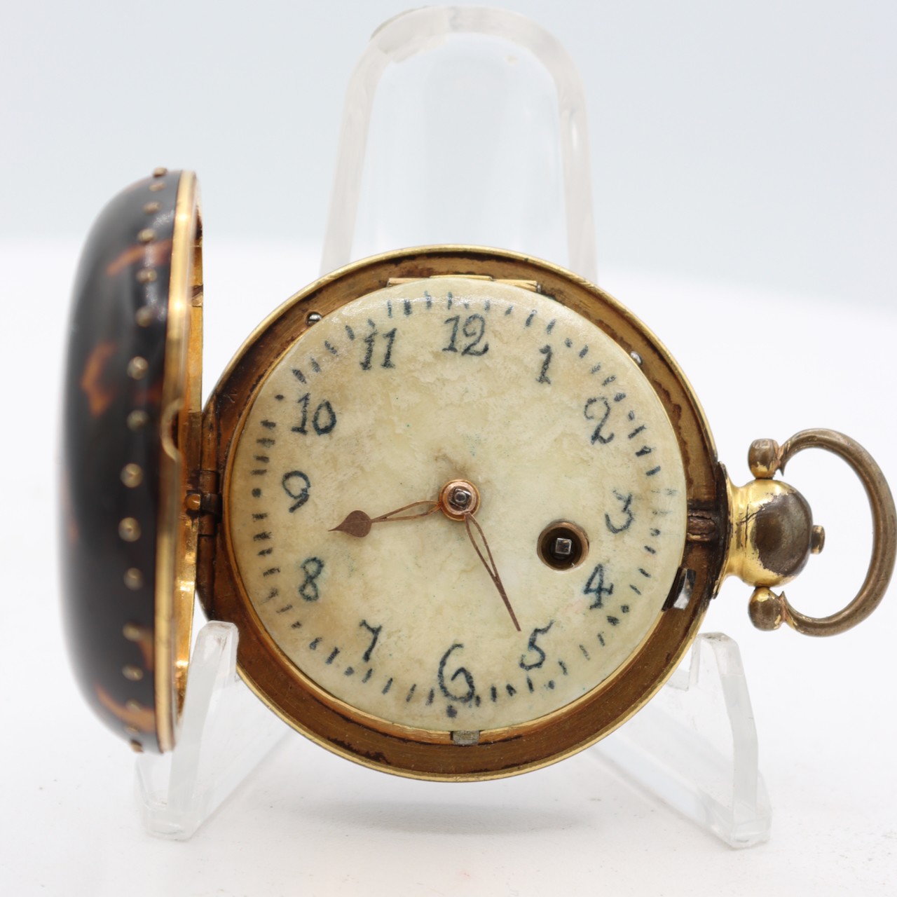 Antique Rich Dorman Sheerness Verge Fusee Hunter Pocket Watch Tortoise Shell