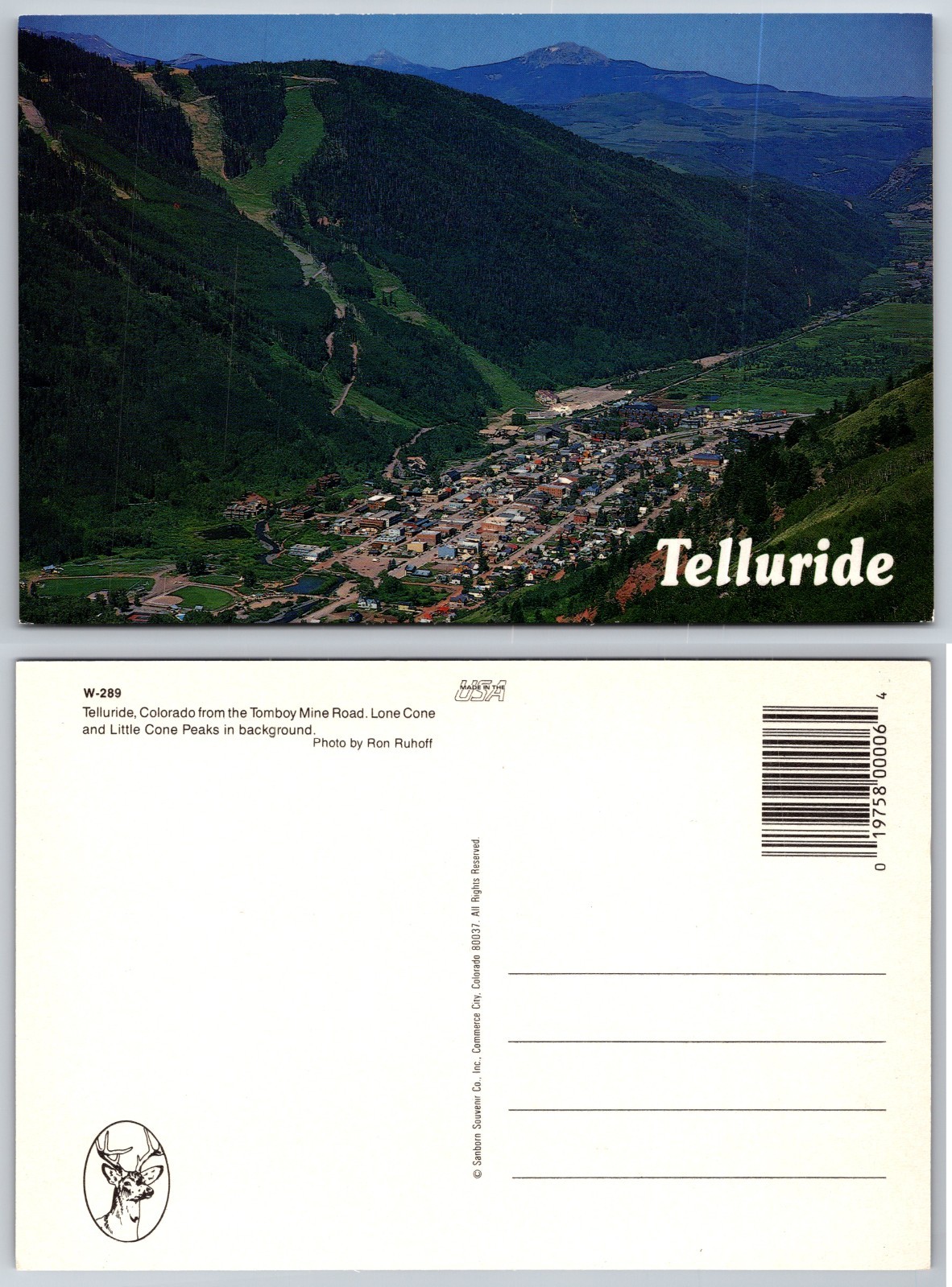 Continental Telluride Colorado Mountain Town Postcard