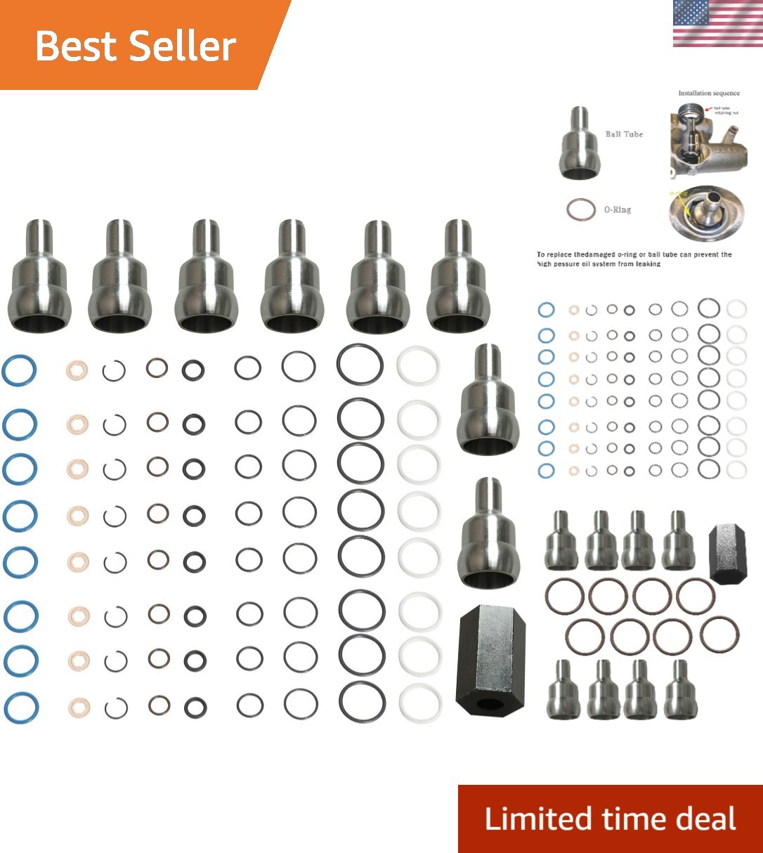 2003-2010 Ford 6.0L Injector Seal Kits - 8 Essential Pieces for Leak Repairs
