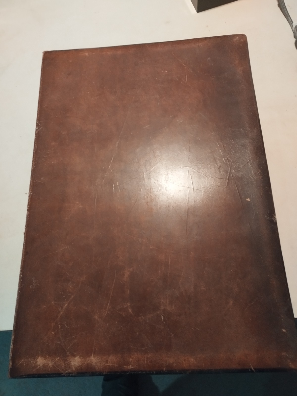 Large Vintage Florentine Leather Desk Blotter Made in Italy Gold T Made in Italy