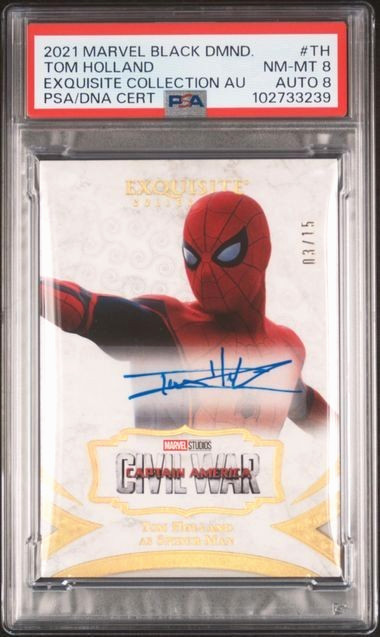 2021 MARVEL EXQUISITE GOLD SPIDER-MAN AVENGERS DOOM #/15 TOM HOLLAND AUTO GRAIL