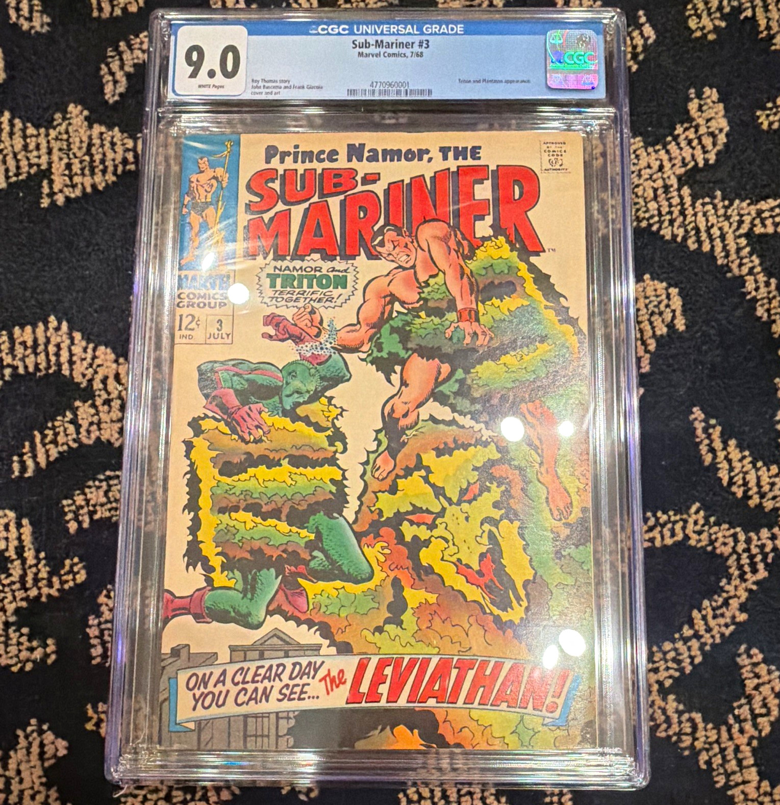 Sub-Mariner #3 CGC 9.0 (1968) Marvel Comics Roy Thomas Gene Colan Namor Rare
