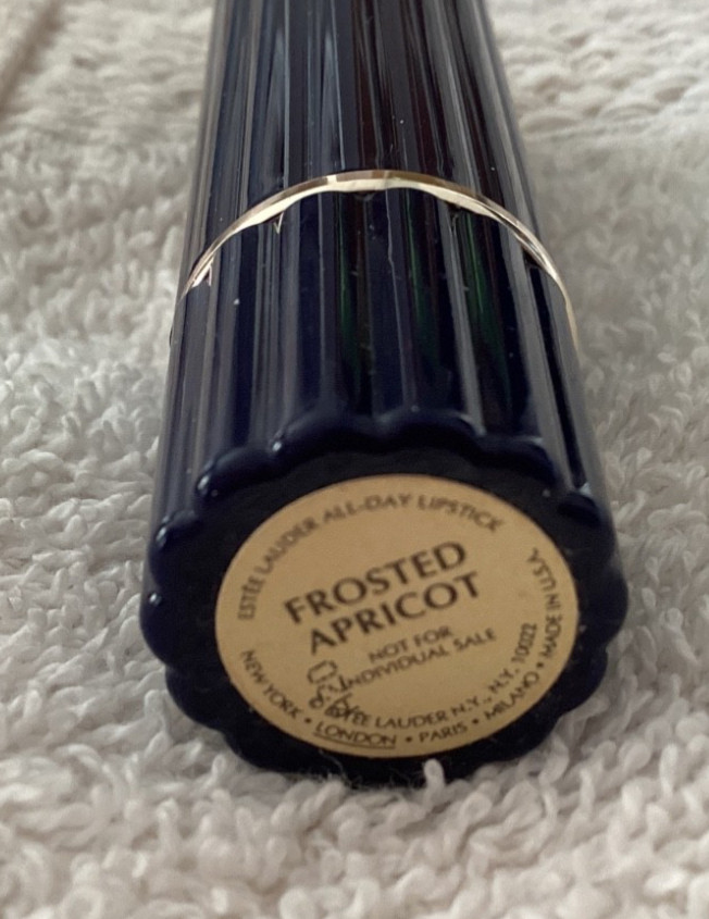 Estee Lauder Lipstick New ALL-DAY FROSTED APRICOT Vintage Rare White Tube - New