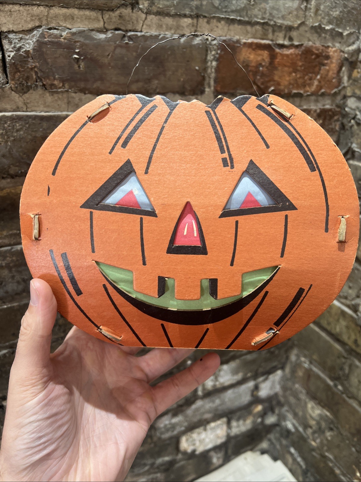 All ORIGINAL Vintage Halloween Cardboard Jack-O-Lantern Pumpkin Paper Inserts