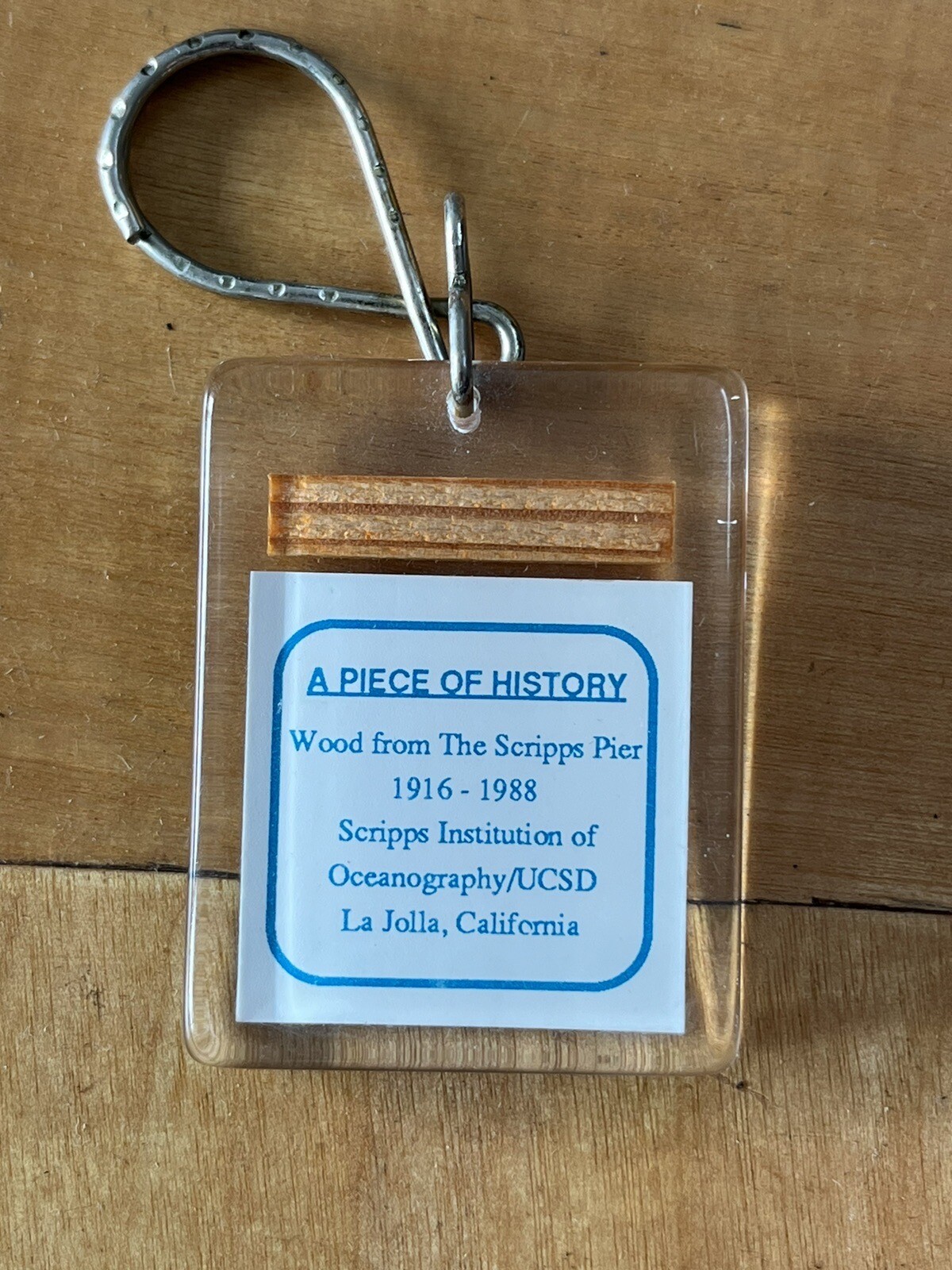 Wood From The Scripps Pier 1916-1988 Key Chain