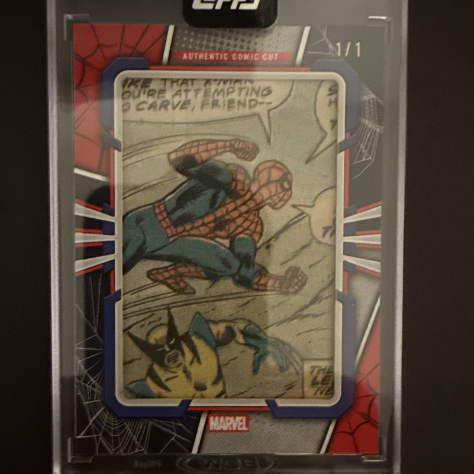 2026 Topps Marvel Mint Spider-Man Comic Cut CC-MTUA1 Wolverine & Spider-Man  1/1
