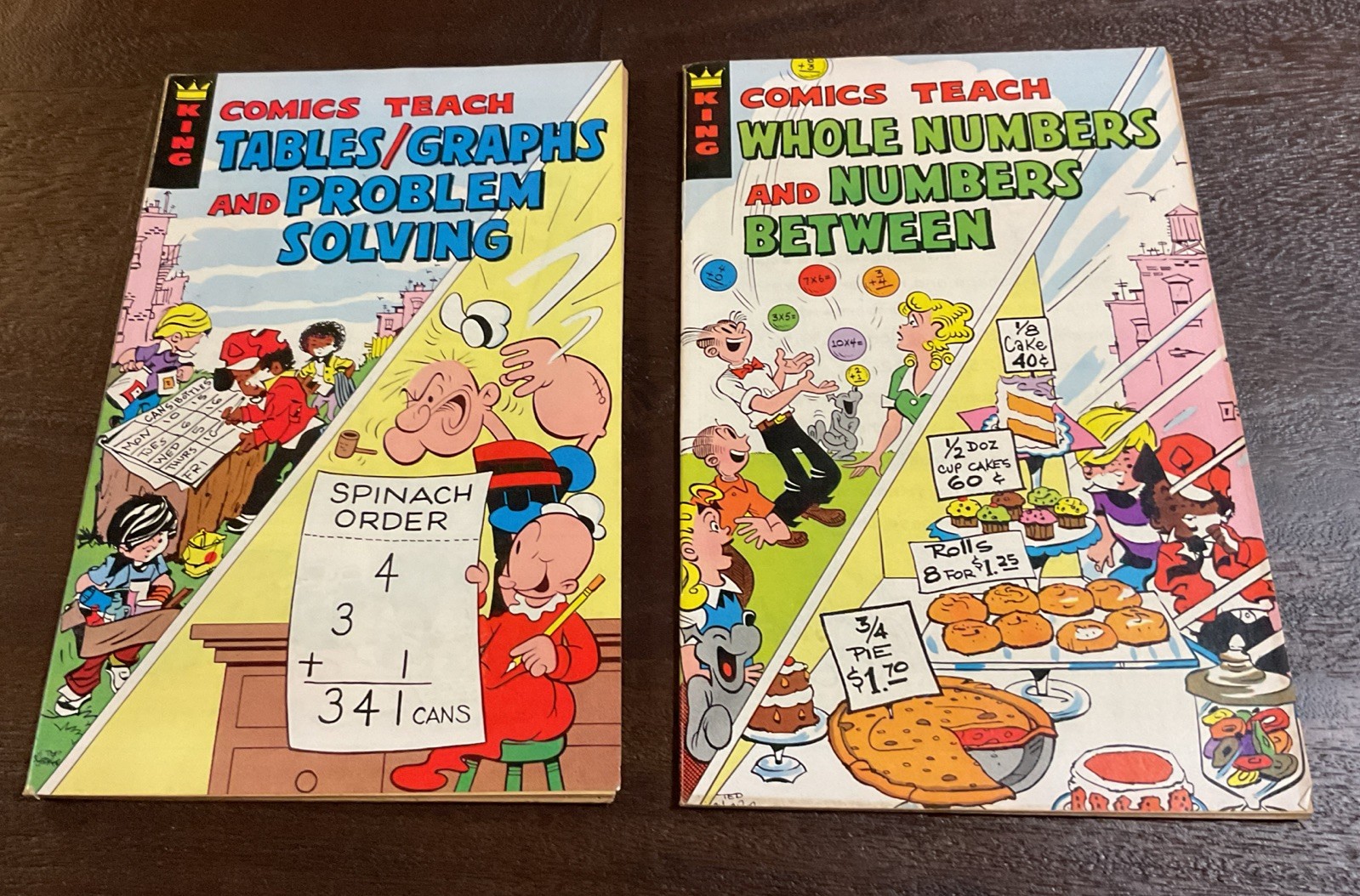 Popeye 2 HTF Comics Teach Numbers /Tables and Graphs VF (King Comics 1979) RARE