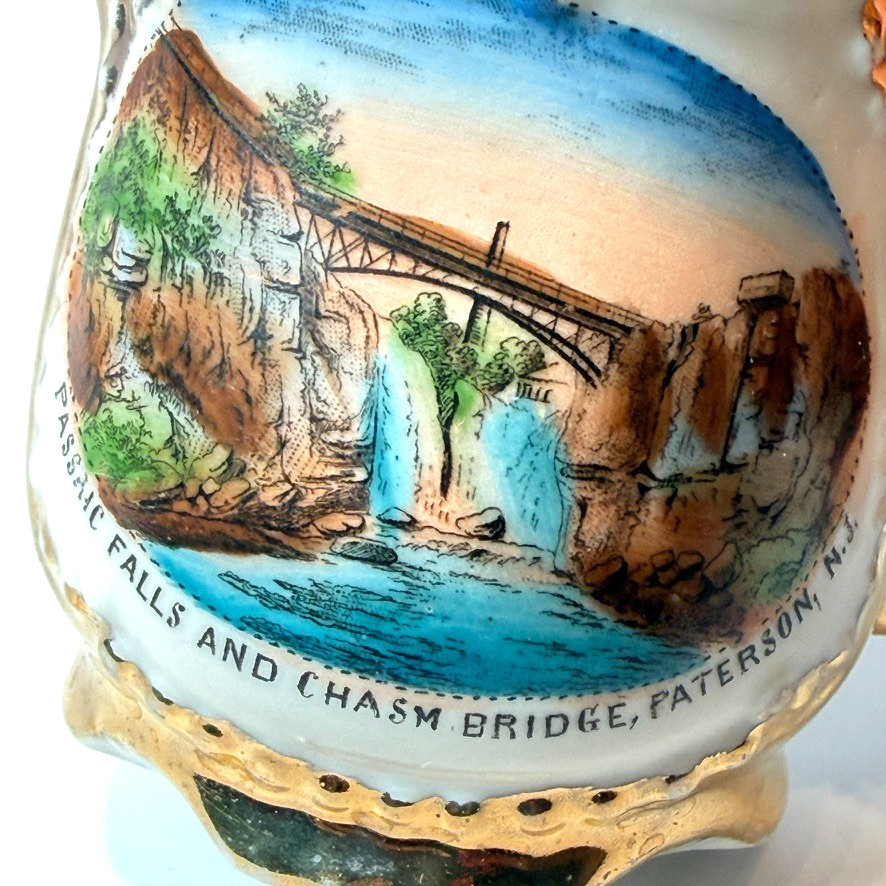 FALLS - PATERSON NJ NEW JERSEY Souvenir Porcelain Trinket ANTIQUE CHINA CUP