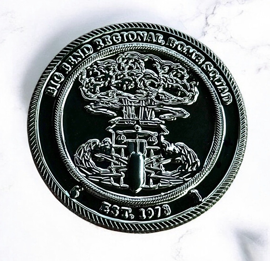 🔥 Rare Big Bend Bomb Squad (Florida) Blacked Out 2” Challenge Coin Tallahassee
