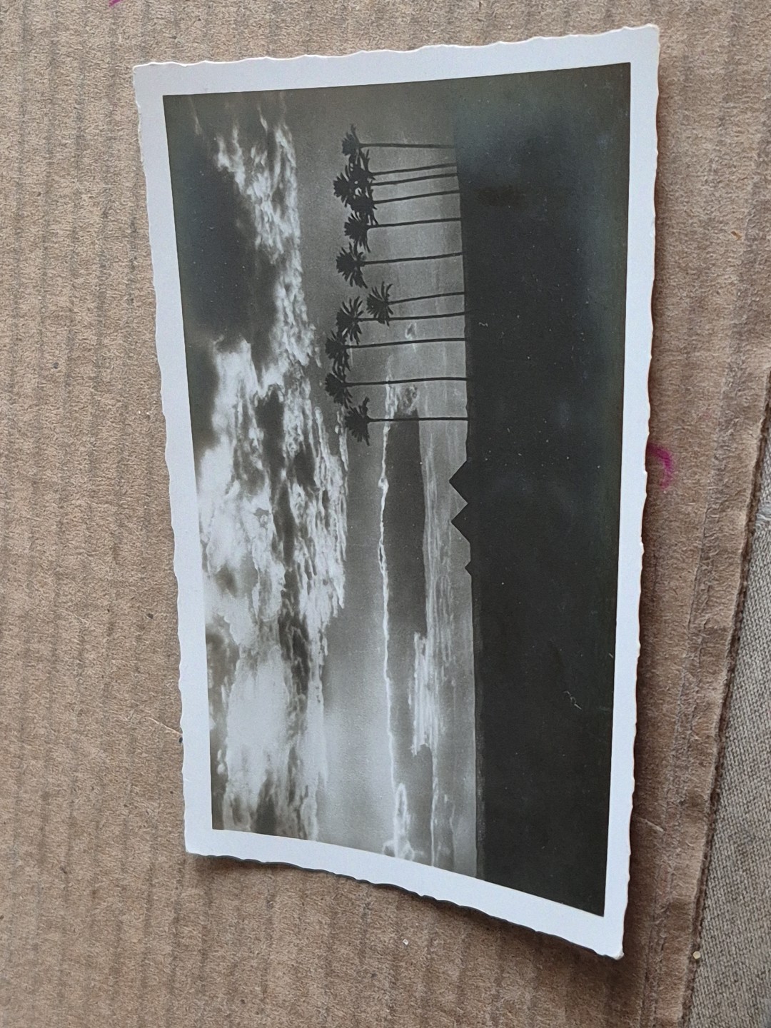 Antique Egyptian RPPC Of A Sunset Over The Pyramids 