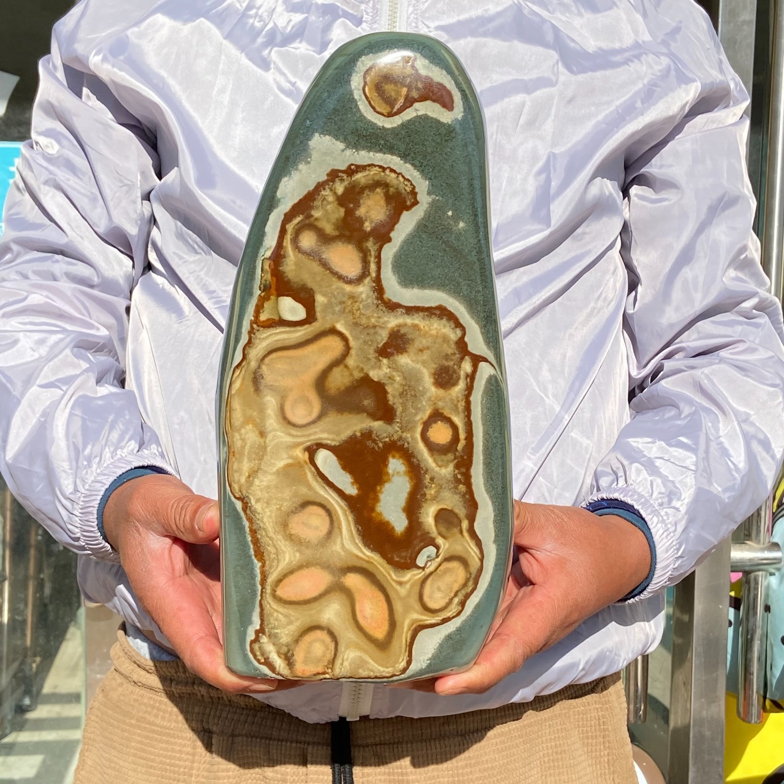 17.5LB Large Polychrome Ocean Landscape Jasper Stone Mineral Display Specimen