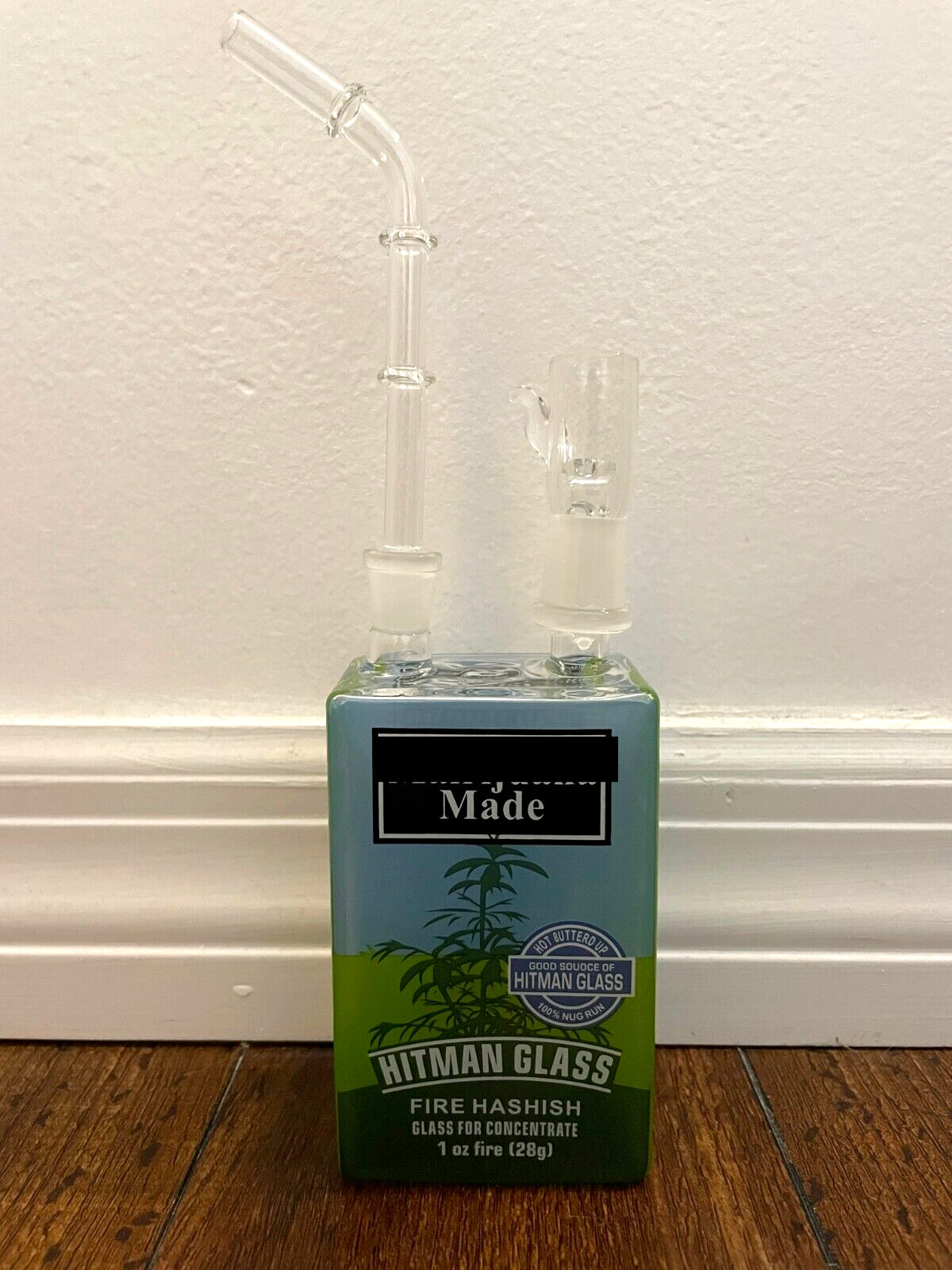 9” Premium Glass Water Pipe Juice Box Minute Maid Spoof