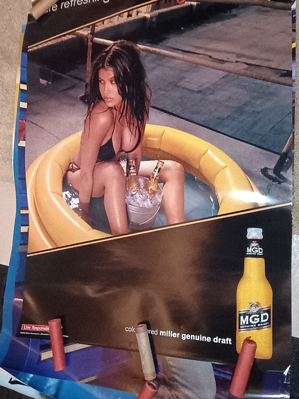 Vintage beer posters, lot of 6,Bud light,miller,Busch,Corona,Pacifico,sexy girls