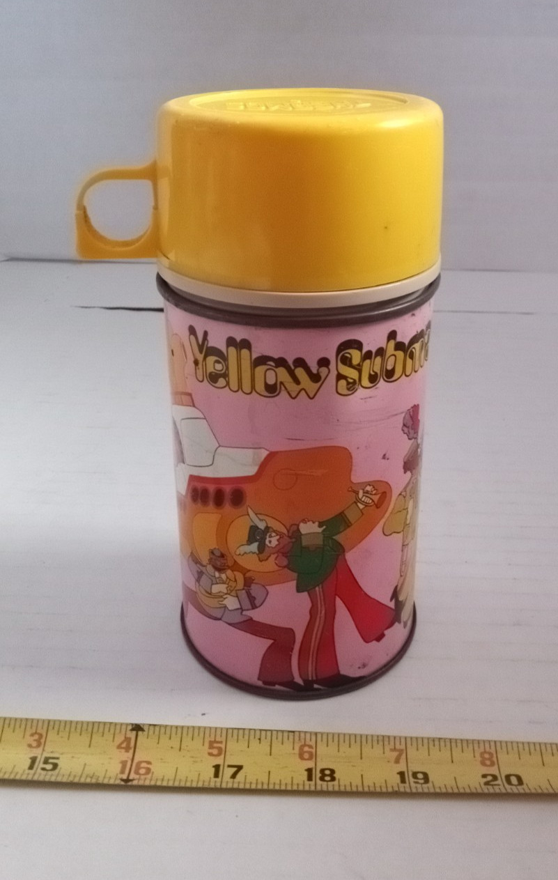 Vintage 1968, King-Seeley, Beatles Yellow Submarine, Metal Lunch Box Thermos...