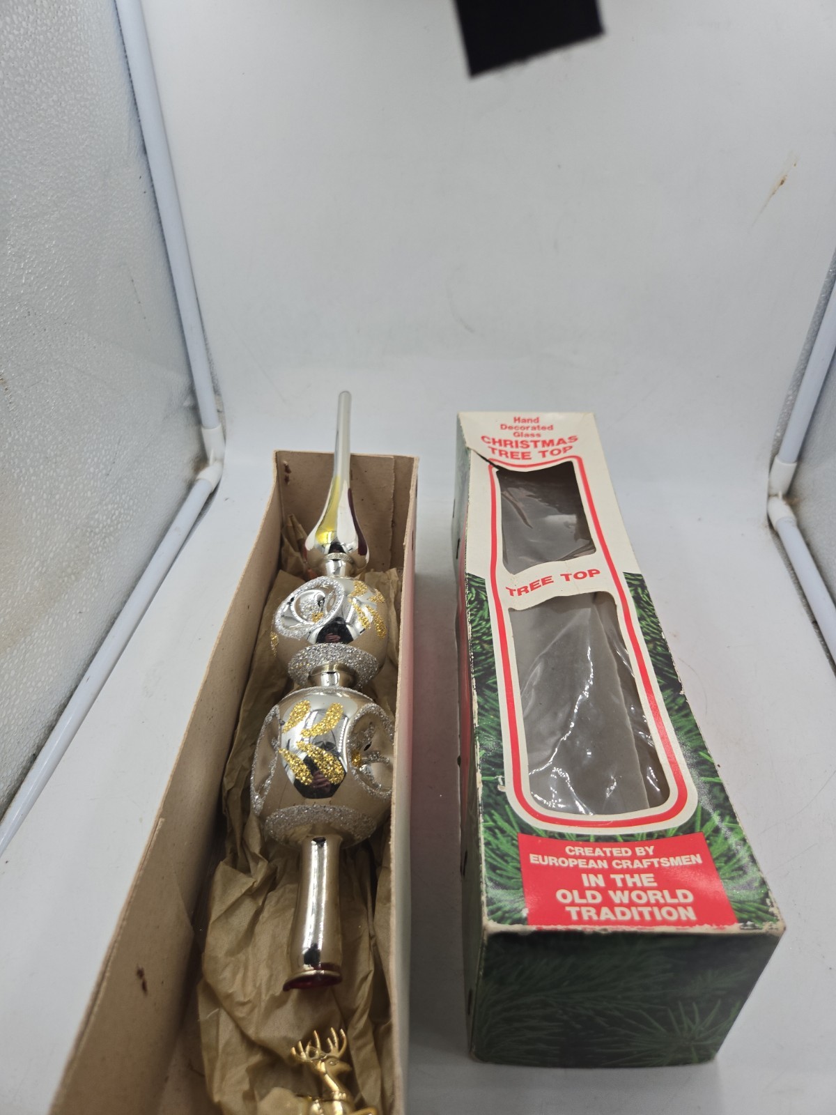Vintage Commodore Made In   Romania Hand  Decrated Tree Topper 