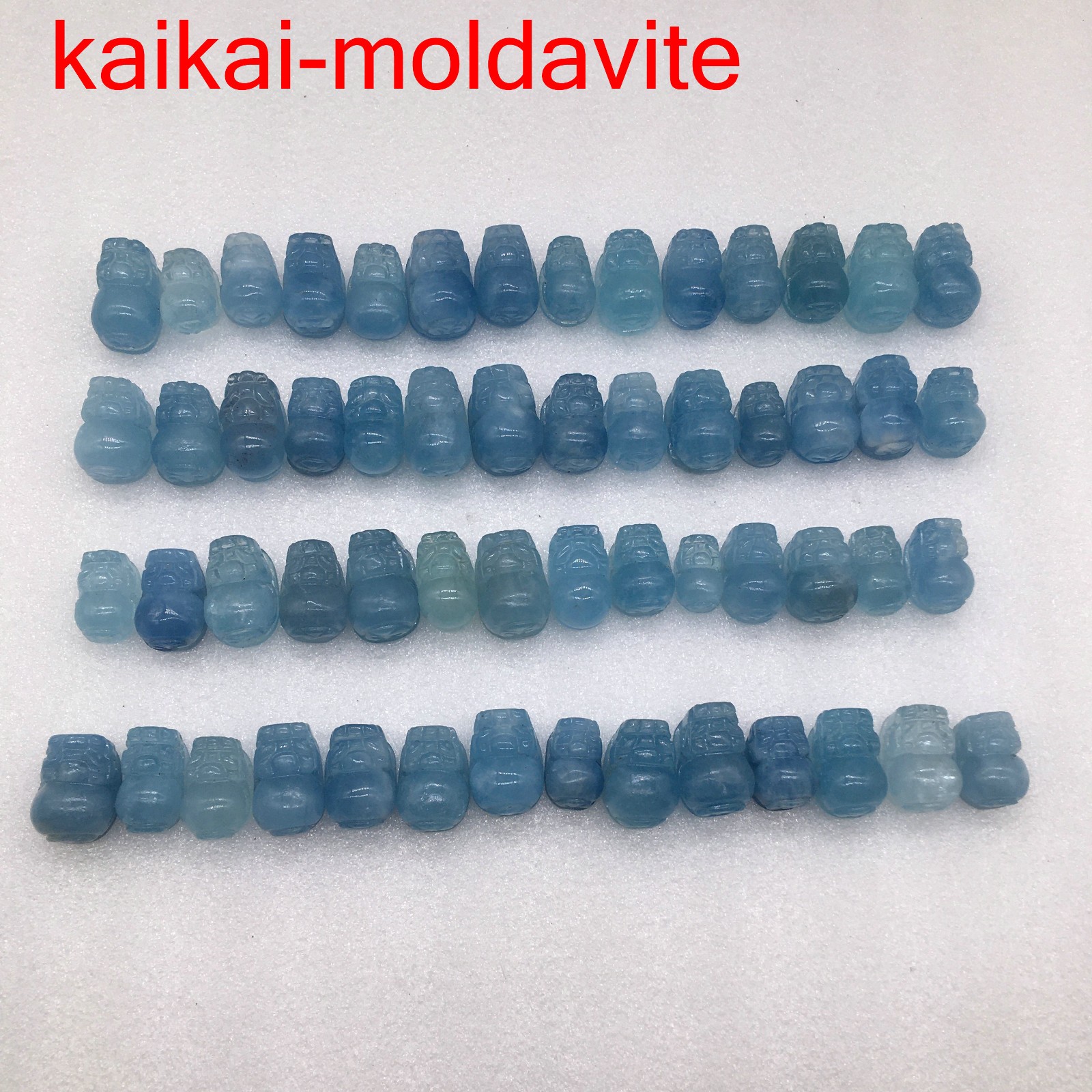 333G/56PCS Natural Blue Aquamarine Quartz Carved PIXIU Pendant Healing FH02