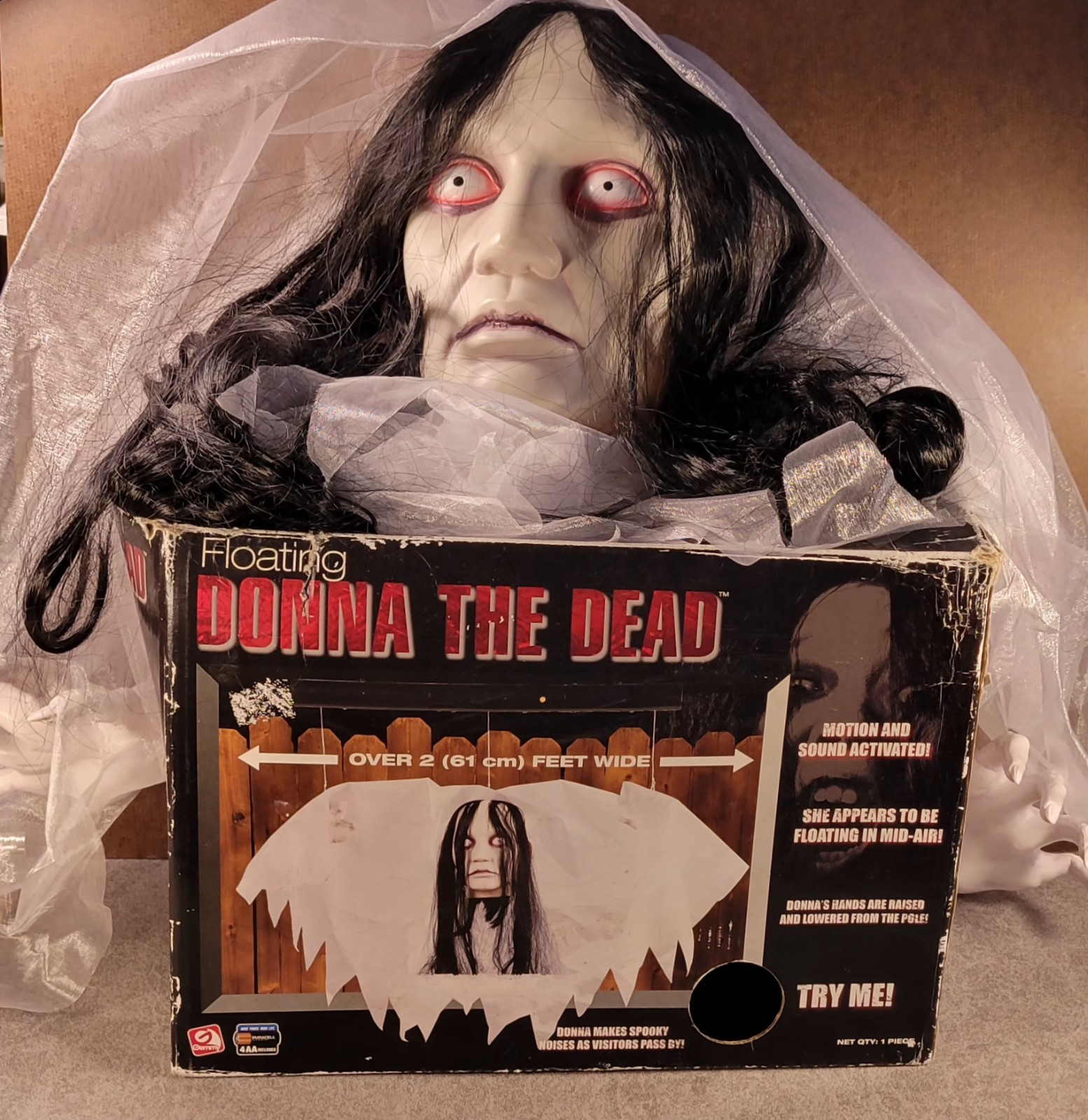 Vintage Gemmy Floating Donna The Dead 2007 Halloween Animated Prop Working