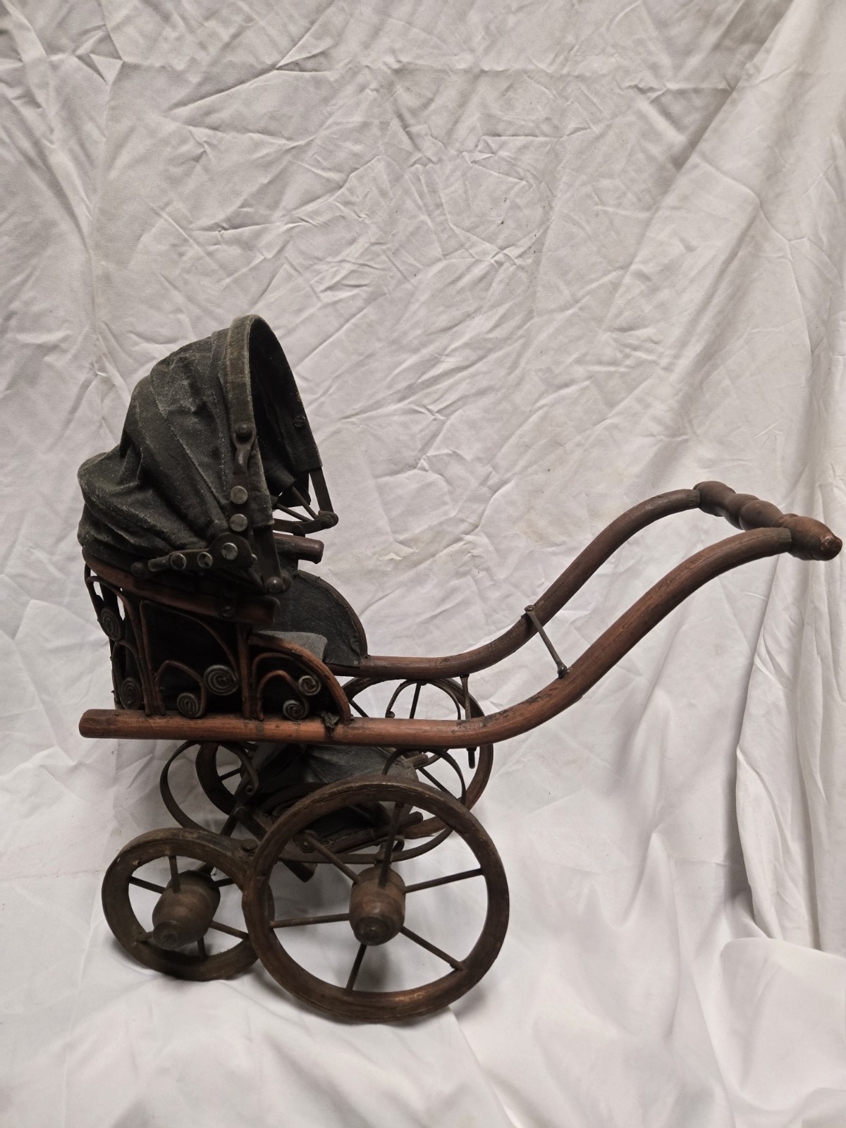 Rare Antique Wooden/ metal Baby Carriage Victorian/ Edwardian era 