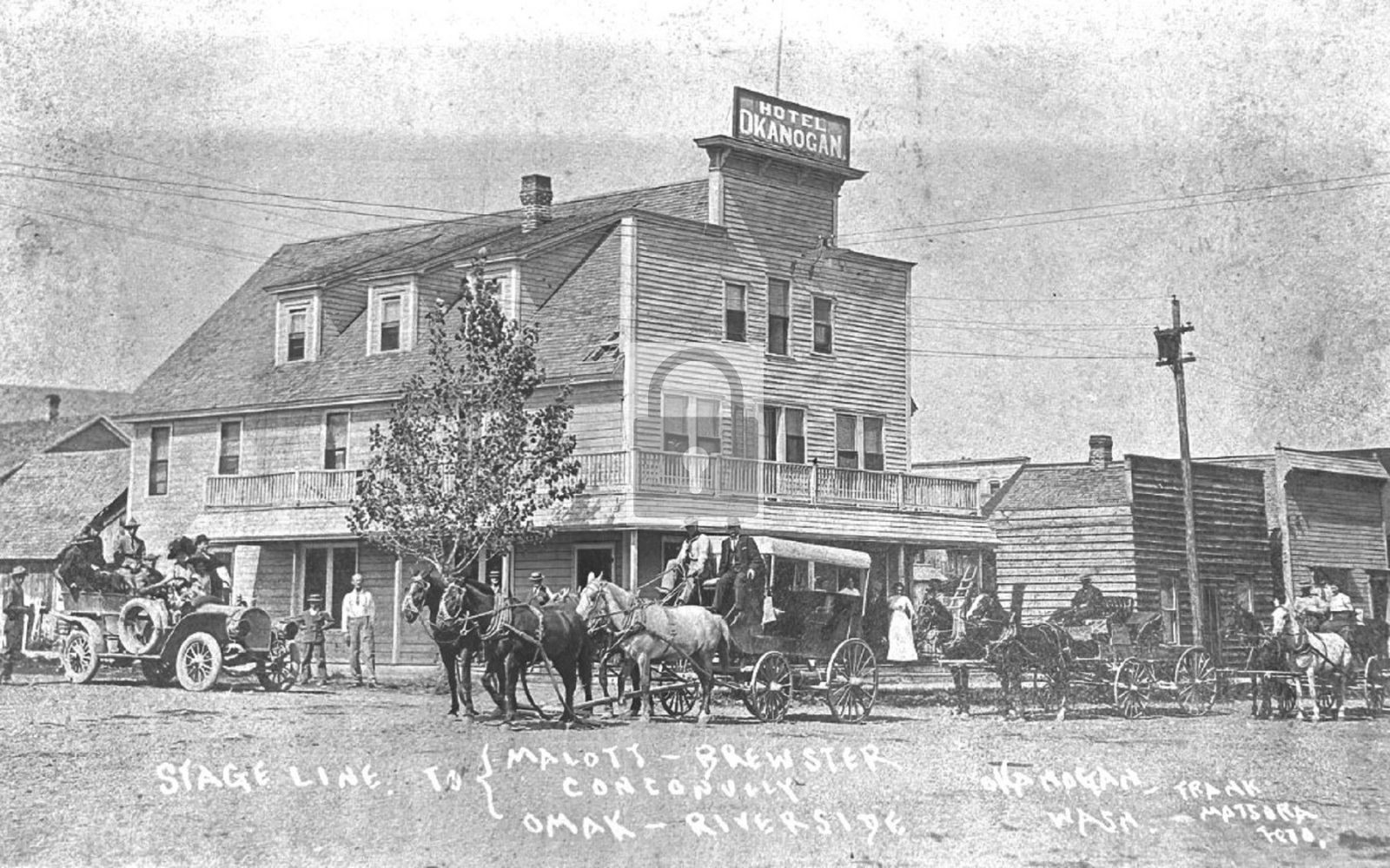 Street View Stage Coach Hotel Okanogan Washington WA - Reprint
