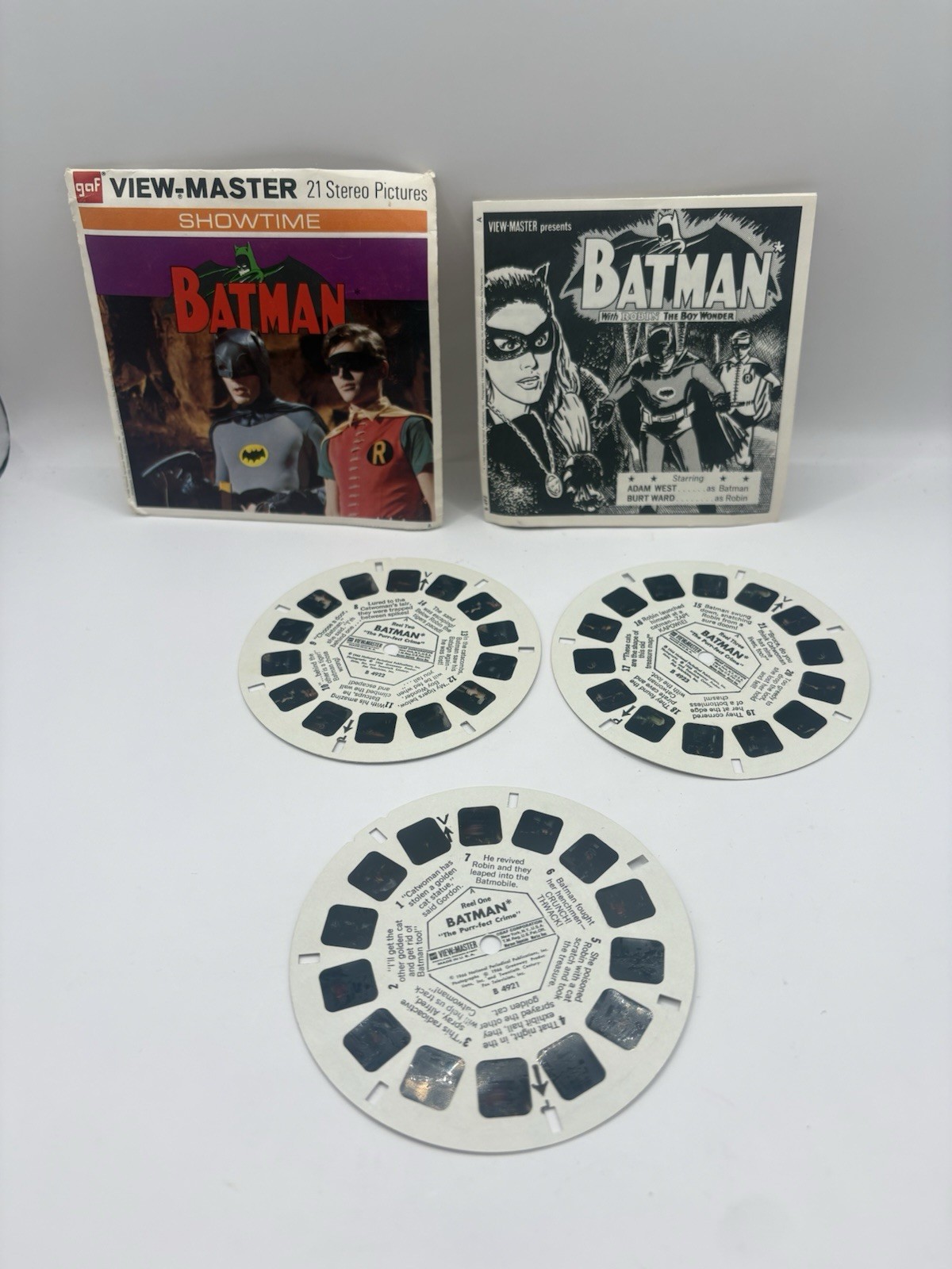 Vintage 1966 Batman View-Master 3 Reel Set & Book Packet B492 DC Comics Catwoman