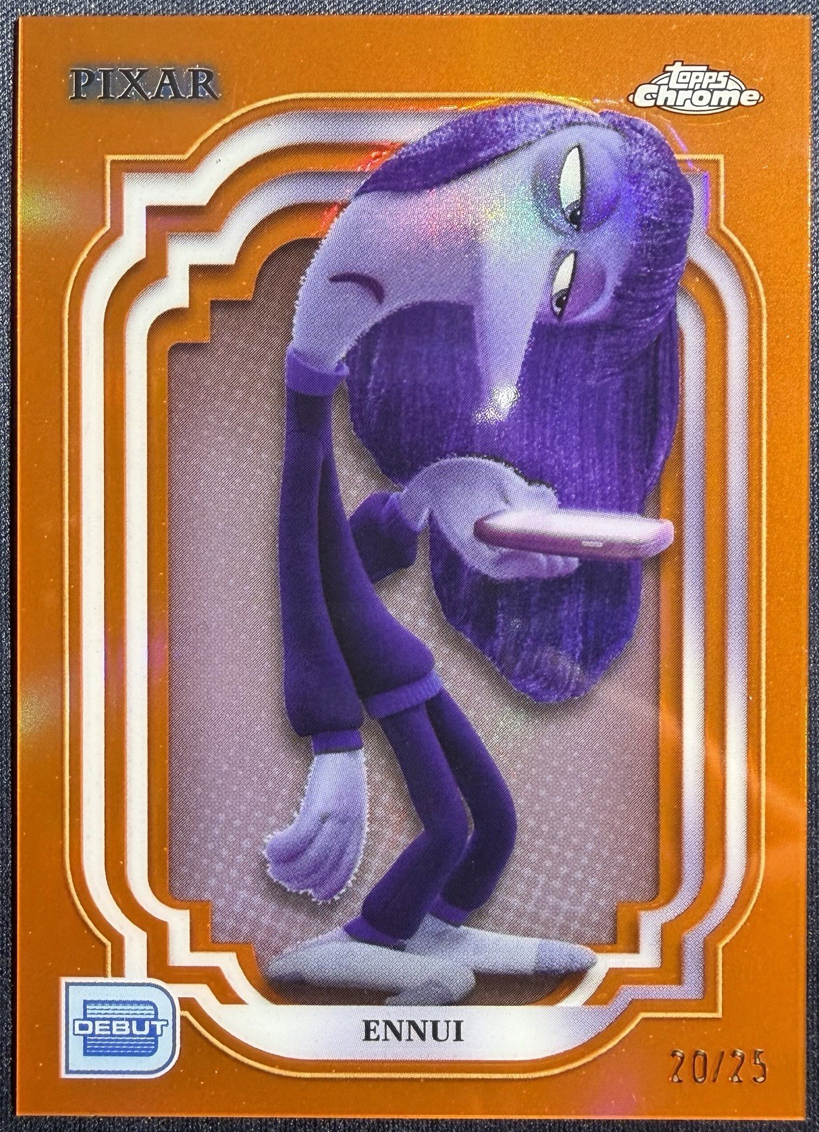 2024 Topps Chrome Disney Ennui #198 Inside Out Orange Refractor /25