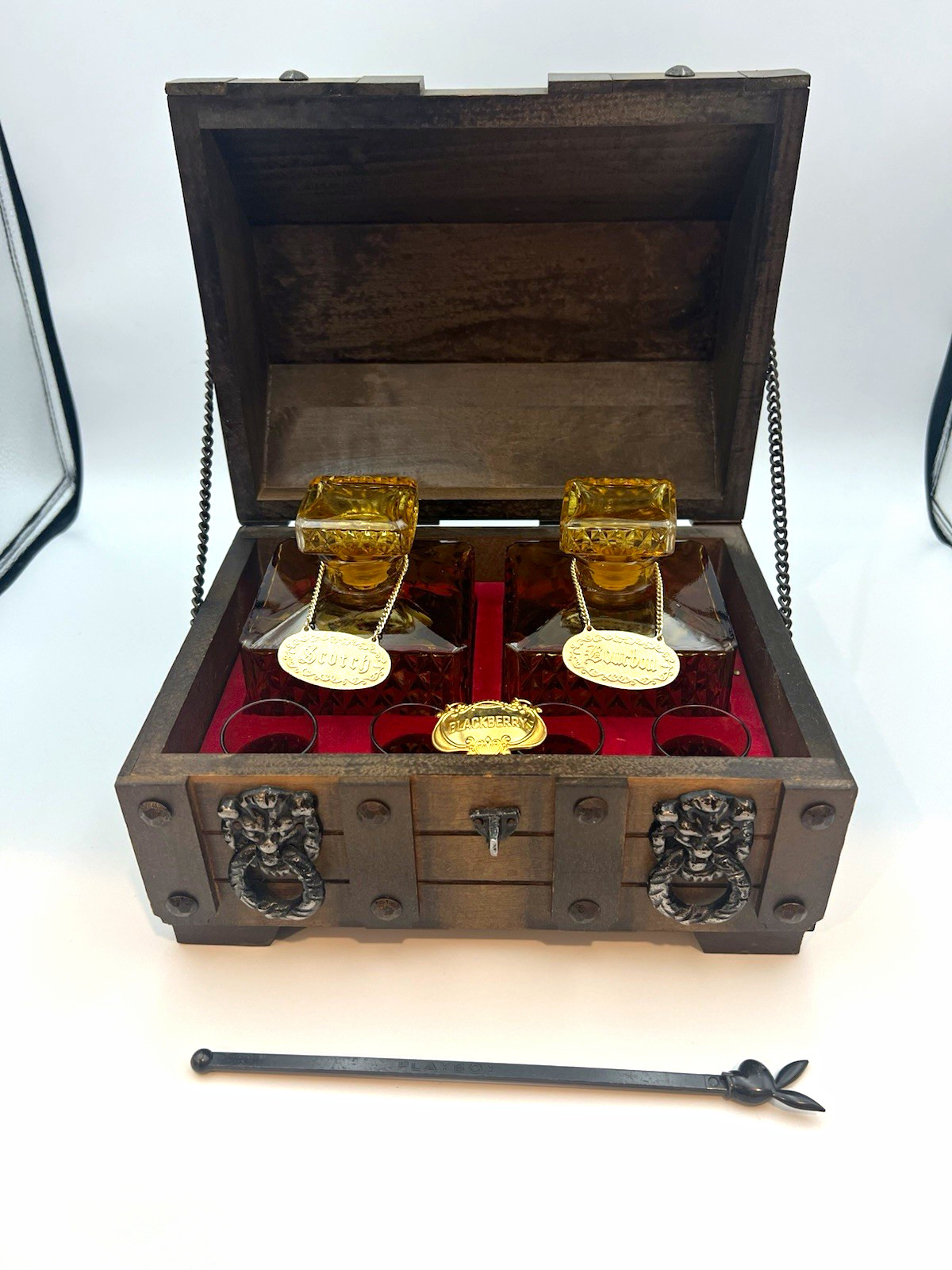 Vtg 1960s Tilso Japan Playboy Club Bar Set Complete w/ RARE Bunny Stir Stick