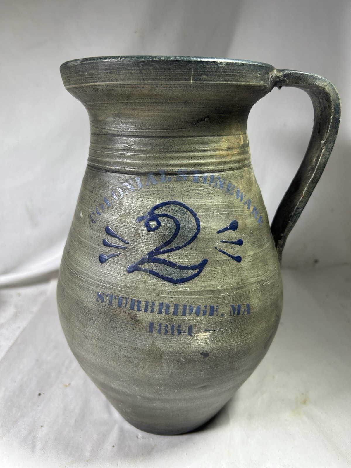 Colonial Stoneware Pitcher Sturbridge Massachusetts 1864 Pottery Stoneware Decor