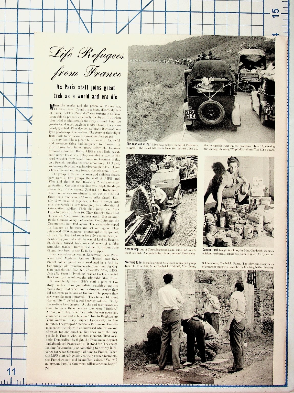 1940 LIFE Magazine WWII France Escape Refugees Staff Photos Ephemera