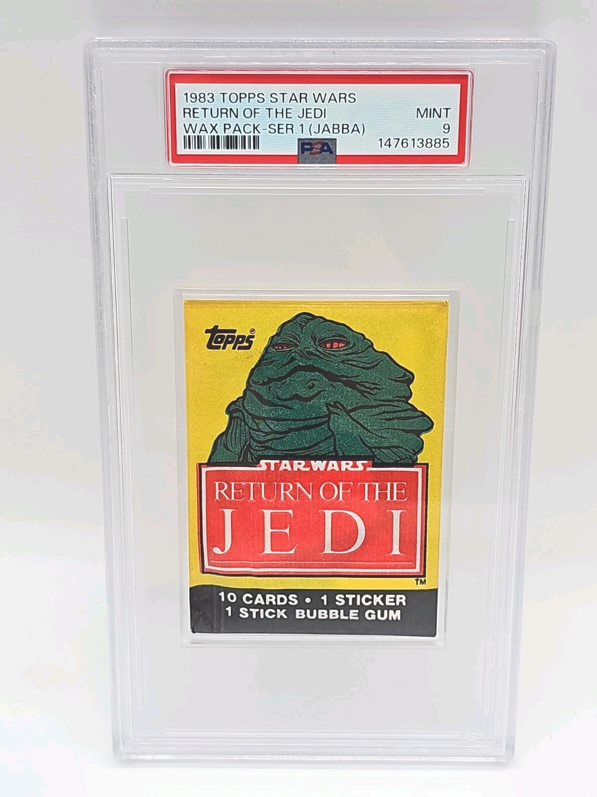 1983 Topps Star Wars Return of the Jedi Series 1 Wax Pack JABBA PSA 9 MINT