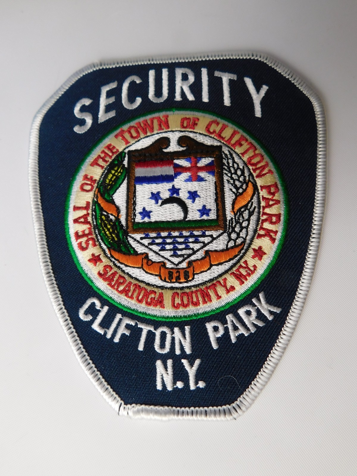 CLIFTON PARK NY SECURITY VINTAGE  PATCH SHOULDER CREST STATE POLICE SOUVENIR