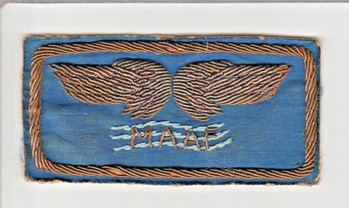 Italian Made Bullion Silk WW 2 Mediterranean Allied Air Force Patch Inv# H675