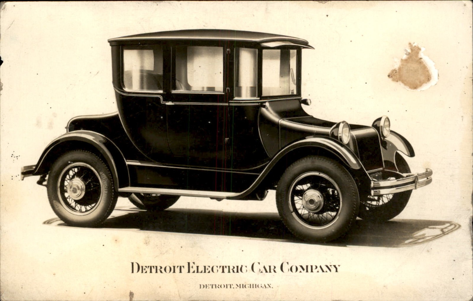 Detroit MI Detroit Electric Car Advertising c1930 Real Photo Postcard bhn
