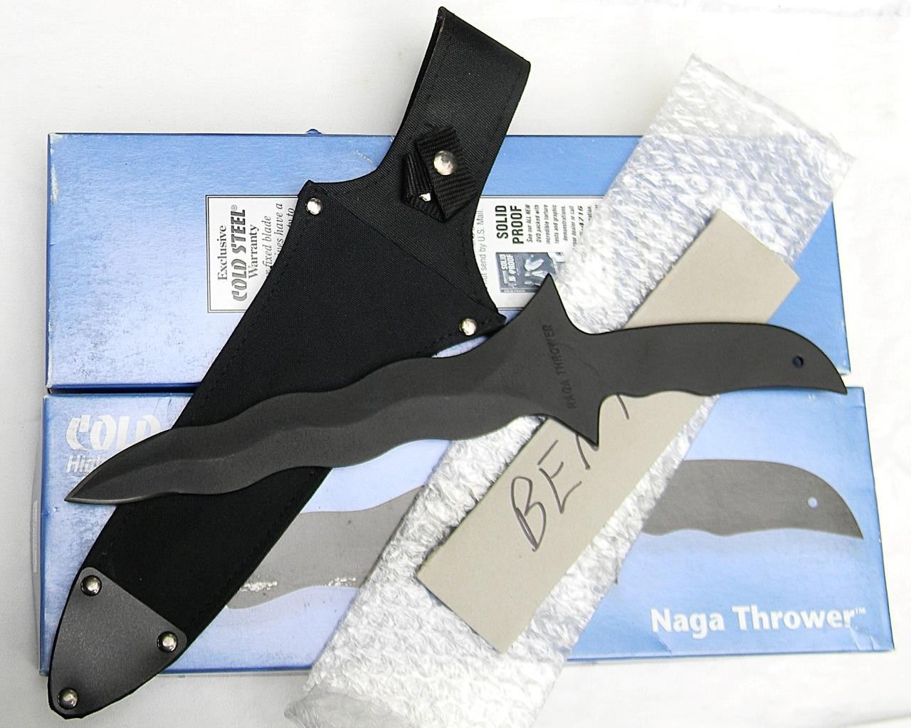 COLD STEEL kris blade Naga Thrower, orig sheath, discontinued model 80KT; NIB