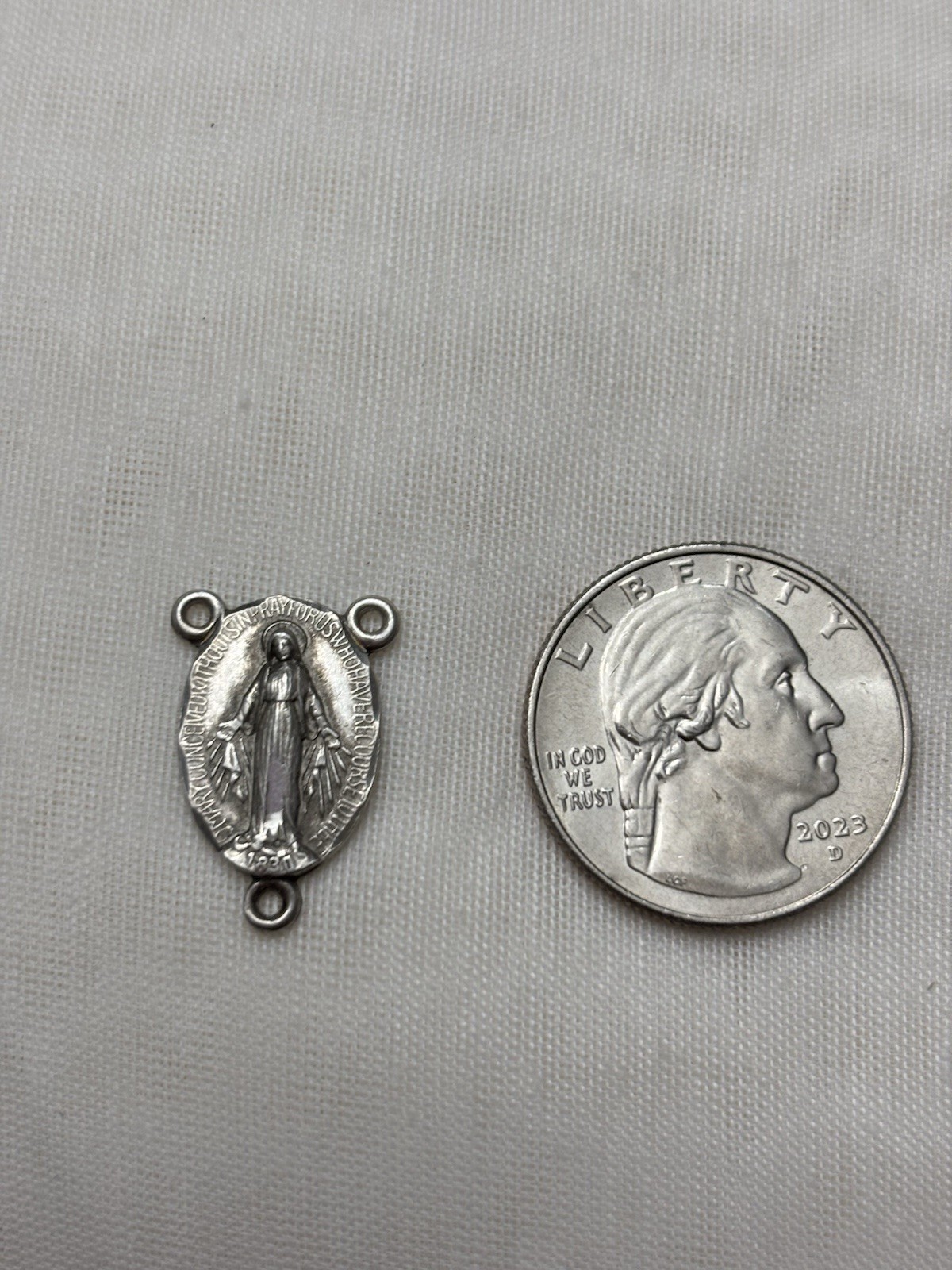 Rosary Centerpiece Vintage Sterling Silver