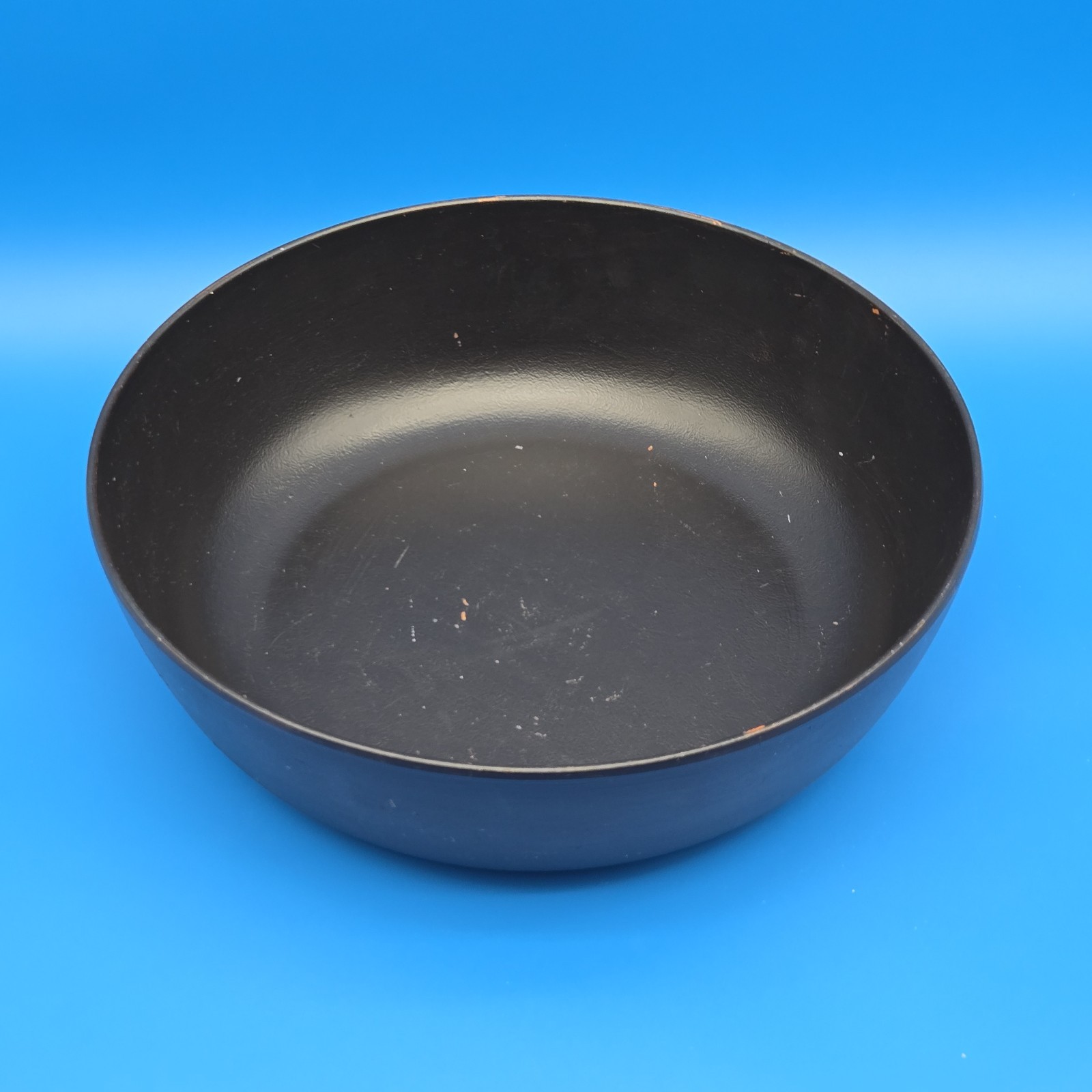 Vintage Ellingers Agatized Wood Inc Black Bowl 12” Sheboygan WI USA