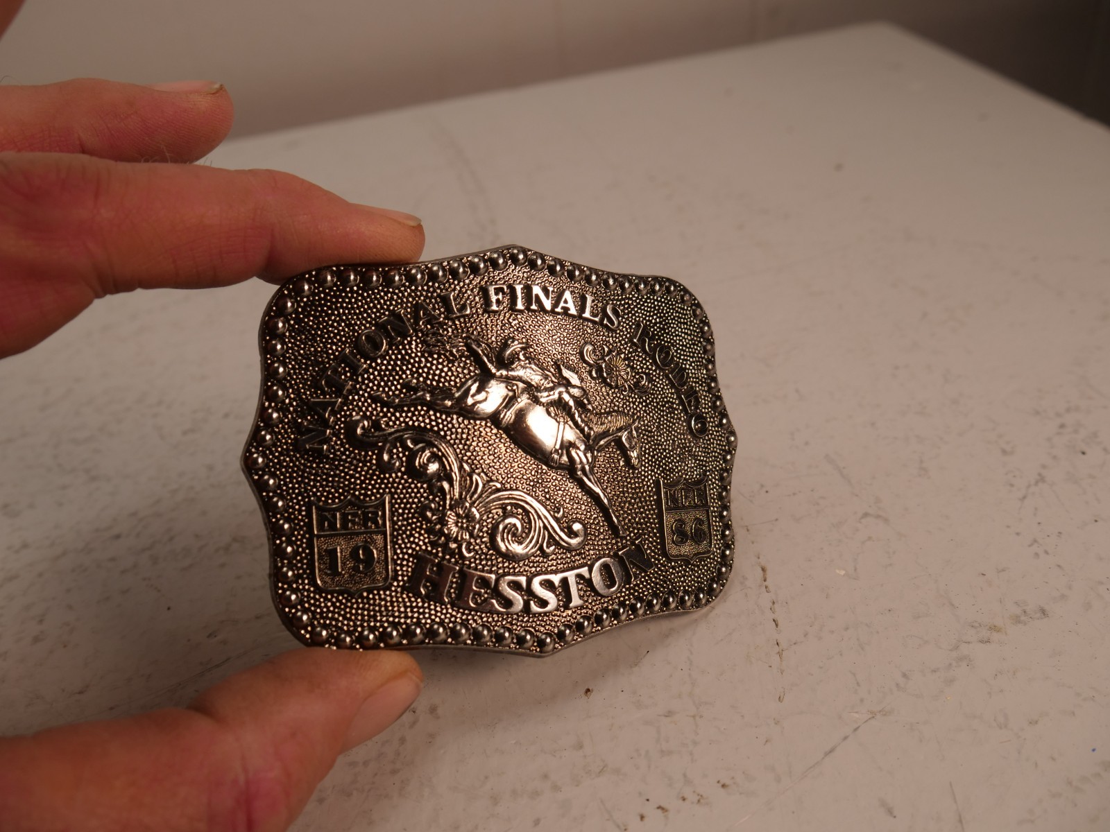 1986 Hesston National Finals Rodeo NFR Fred Fellows Belt Buckle Sealed Unused