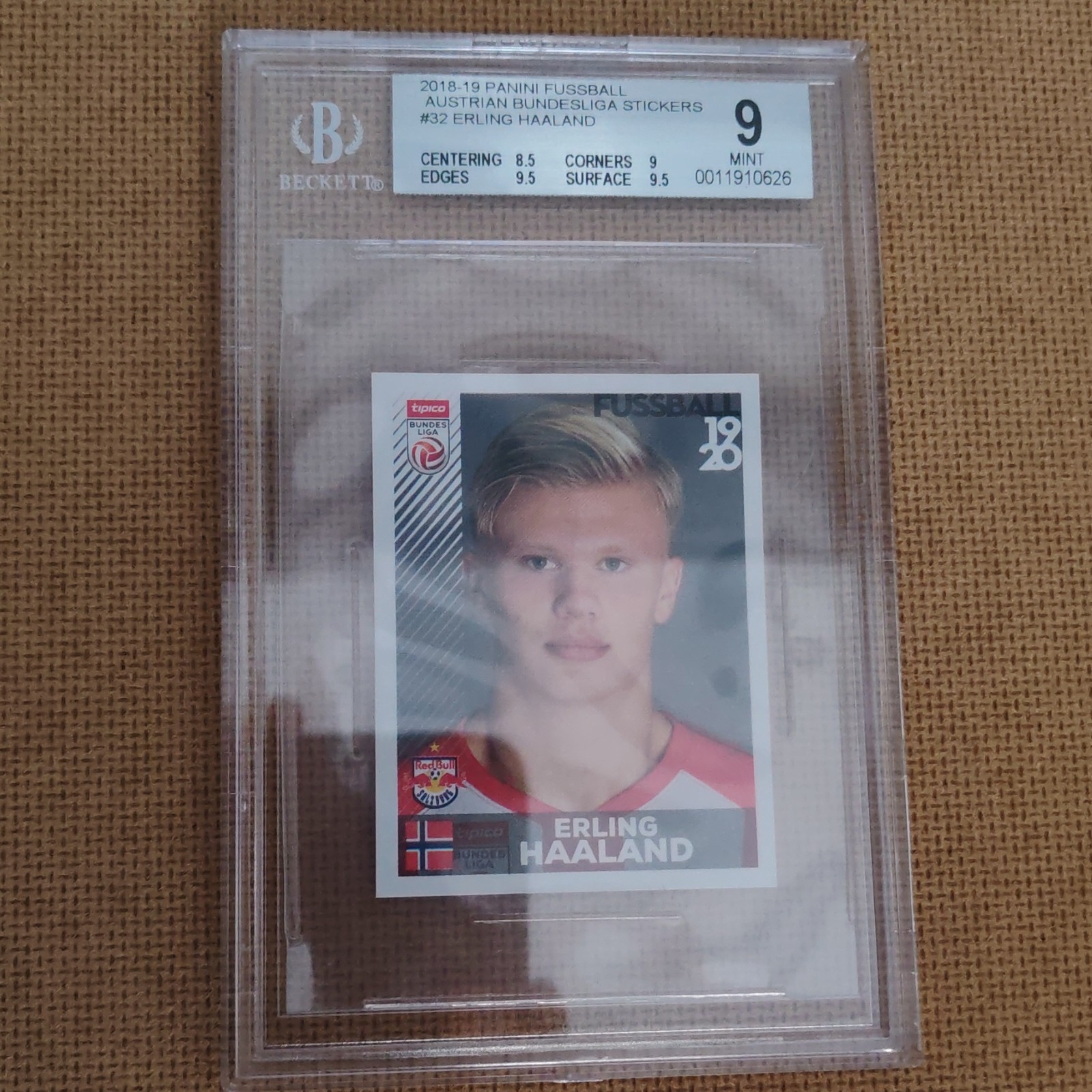 Panini 2018-19 Austrian Bundesliga Stickers Erling Haaland #32 BGS 9 Mint