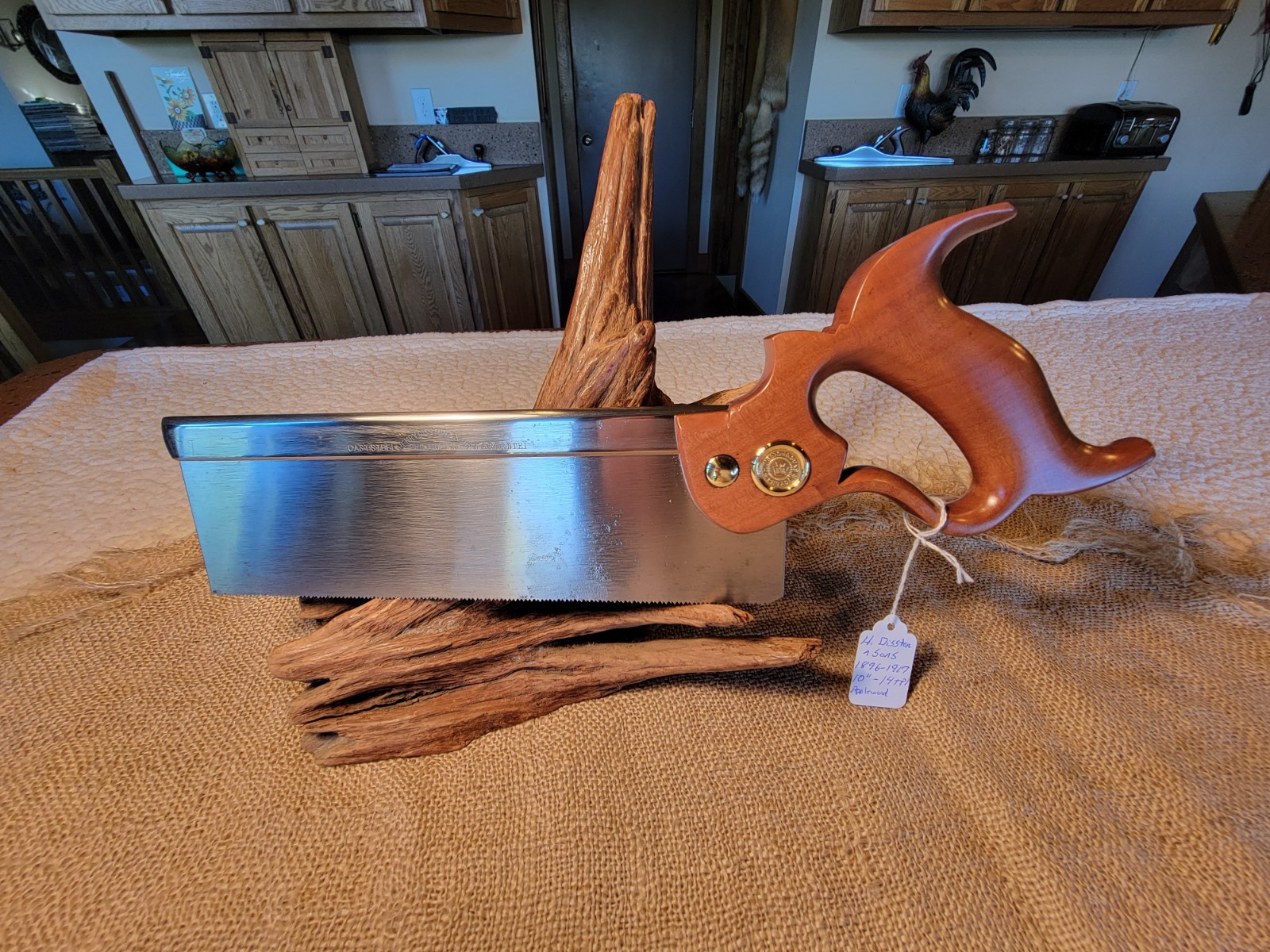 Vintage Antique H. DISSTON & SONS 10” Back Saw 1896-1917 Excellent 