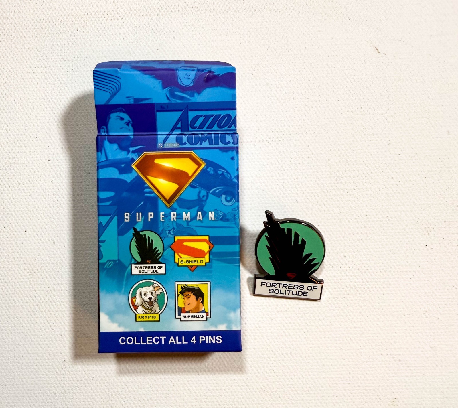 DC Superman Blind Enamel Pin Fortress Of Solitude Boxlunch Exclusive