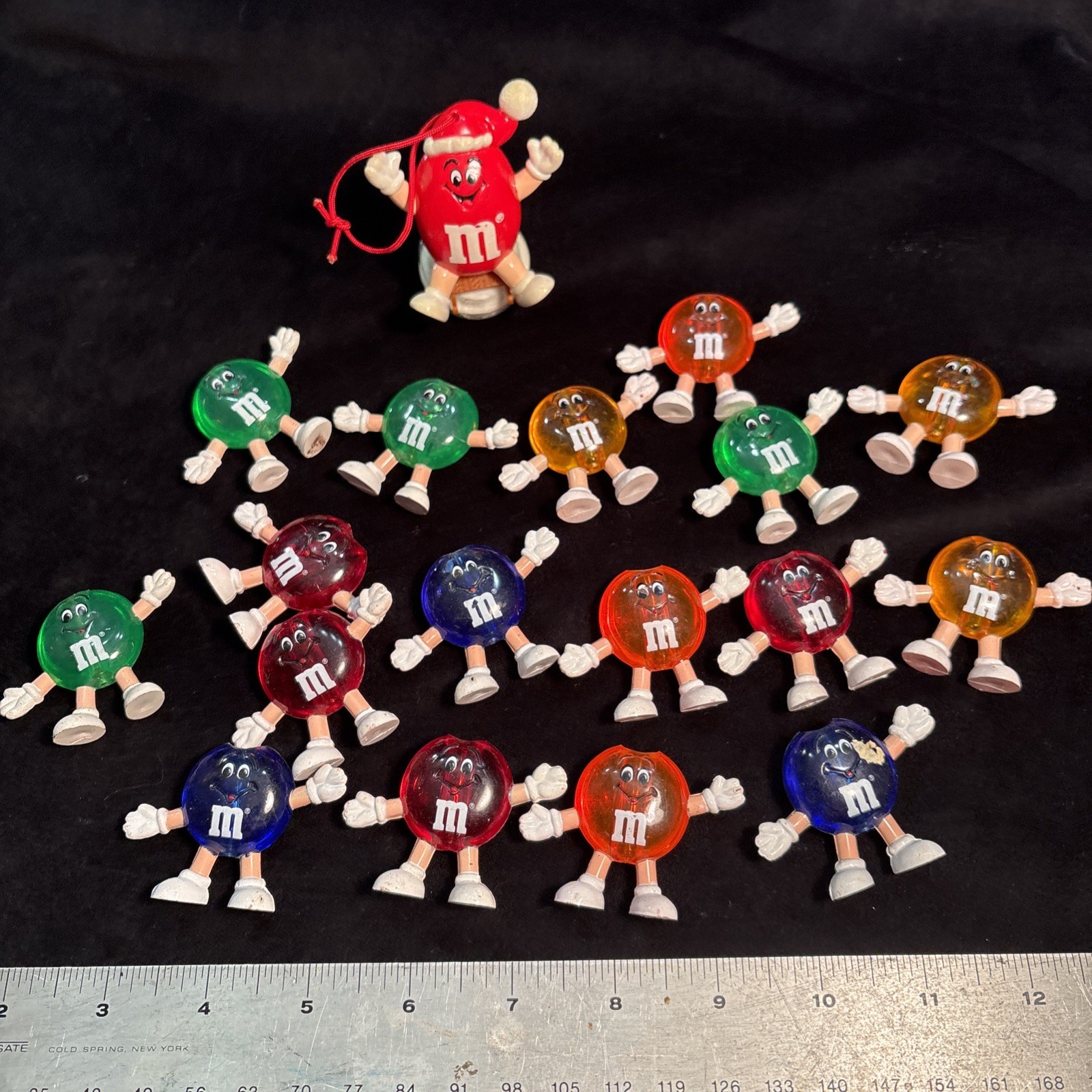 LOT 17 Vintage M & M Christmas Light Covers Red Green Yellow Orange Blue  M&Ms