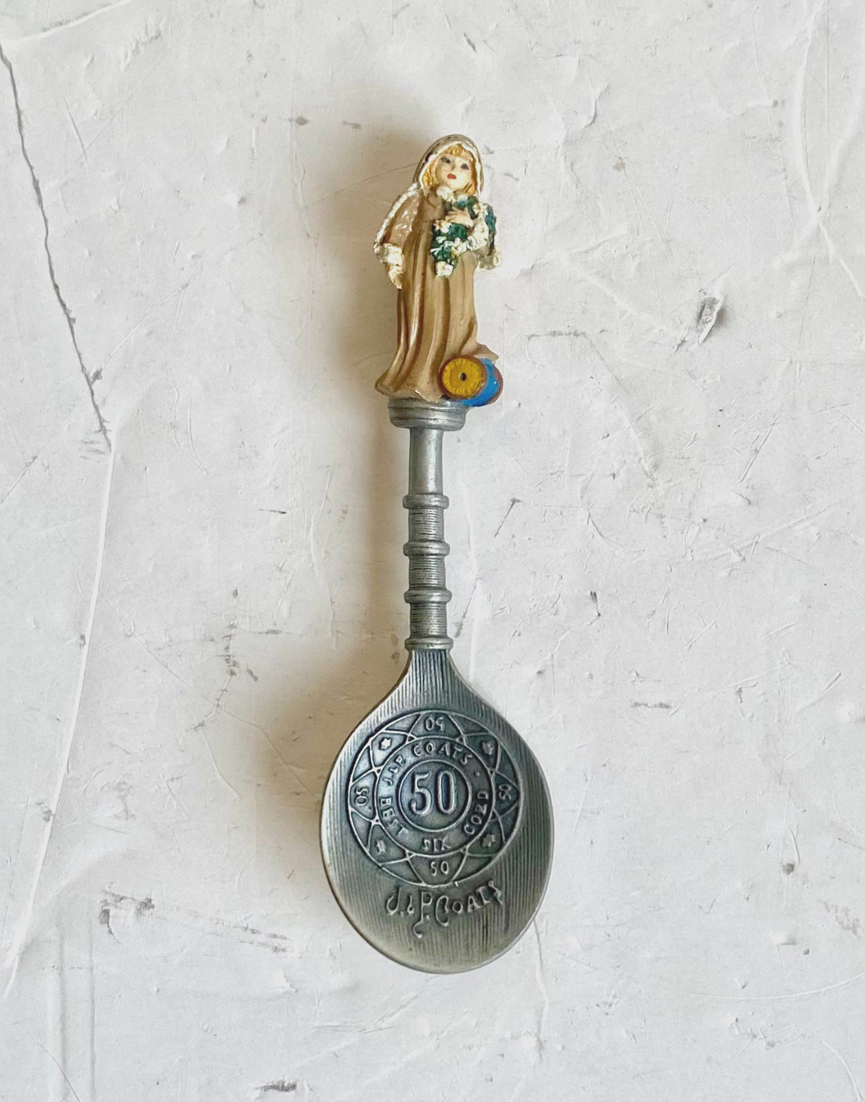 Vintage J&P Coats Metal Collectable Spoon J & P Franklin Mint Souvenir Spoons